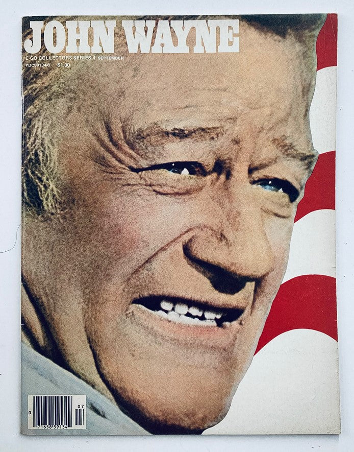 VTG E-Go Collectors Magazine Series No. 4 September 1976 featuring John Wayne on the cover, showcasing a close-up image highlighting his facial features and expressing an iconic look.