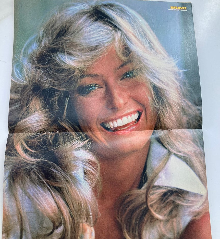 VTG Bravo Magazine July 19 1979 #30 showcasing a smiling Farrah Fawcett with flowing hair, capturing the essence of 1970s style.