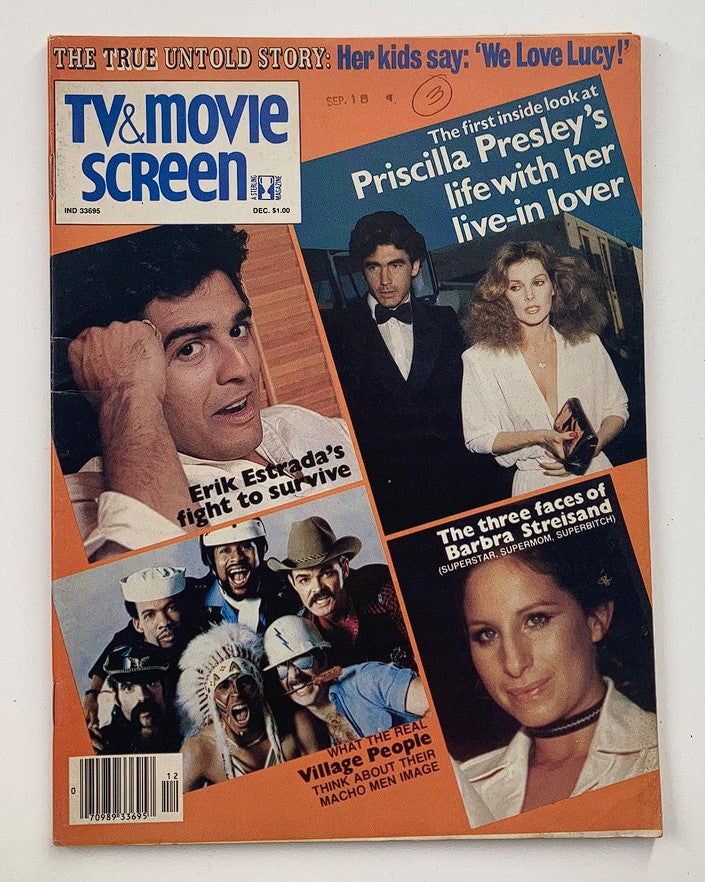 Cover of VTG TV & Movie Screen Magazine December 1979 Volume 26 Issue 6 featuring Barbra Streisand and other iconic figures from the late 1970s.