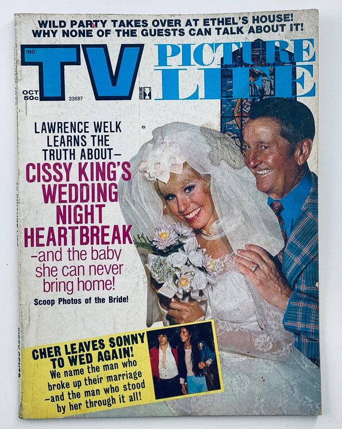 Cover of VTG TV Picture Life Magazine October 1973 Vol 18 #10 featuring Cissy King in a wedding dress with flowers, highlighting nostalgic television culture.