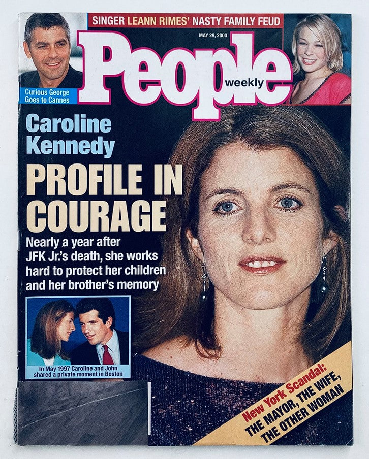 People Weekly Magazine cover from May 29, 2000, featuring Caroline Kennedy with the title 'Profile in Courage.' Highlights her advocacy and work in memory of JFK Jr. and her brother.