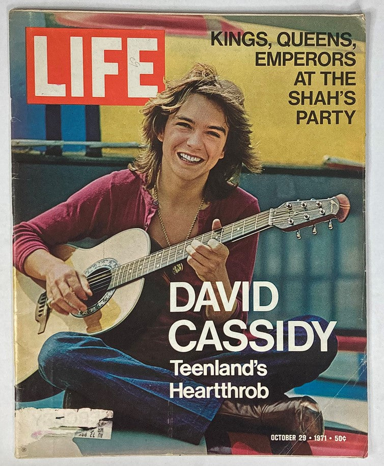 VTG Life Magazine Cover featuring David Cassidy, Teenland's Heartthrob, from October 29, 1971, showcasing a nostalgic moment in pop culture.