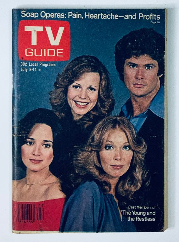 TV Guide Magazine July 8 1978 featuring the cast of The Young and the Restless, showcasing the iconic stars of the soap opera, with a vibrant vintage cover.