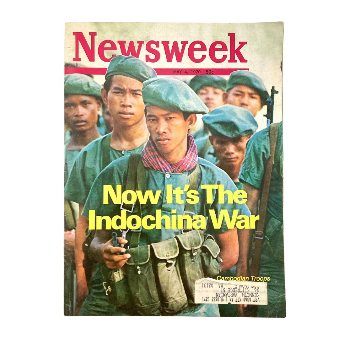 Cover of VTG Newsweek Magazine May 4 1970 featuring Cambodian troops, highlighting the Indochina War.