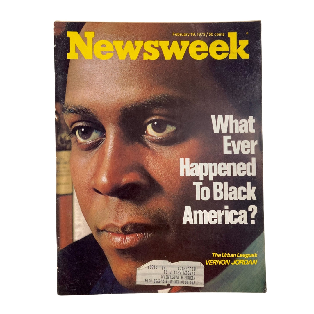 VTG Newsweek Magazine February 19 1973 featuring a cover story titled 'What Ever Happened To Black America?' highlighting The Urban League's Vernon Jordan.
