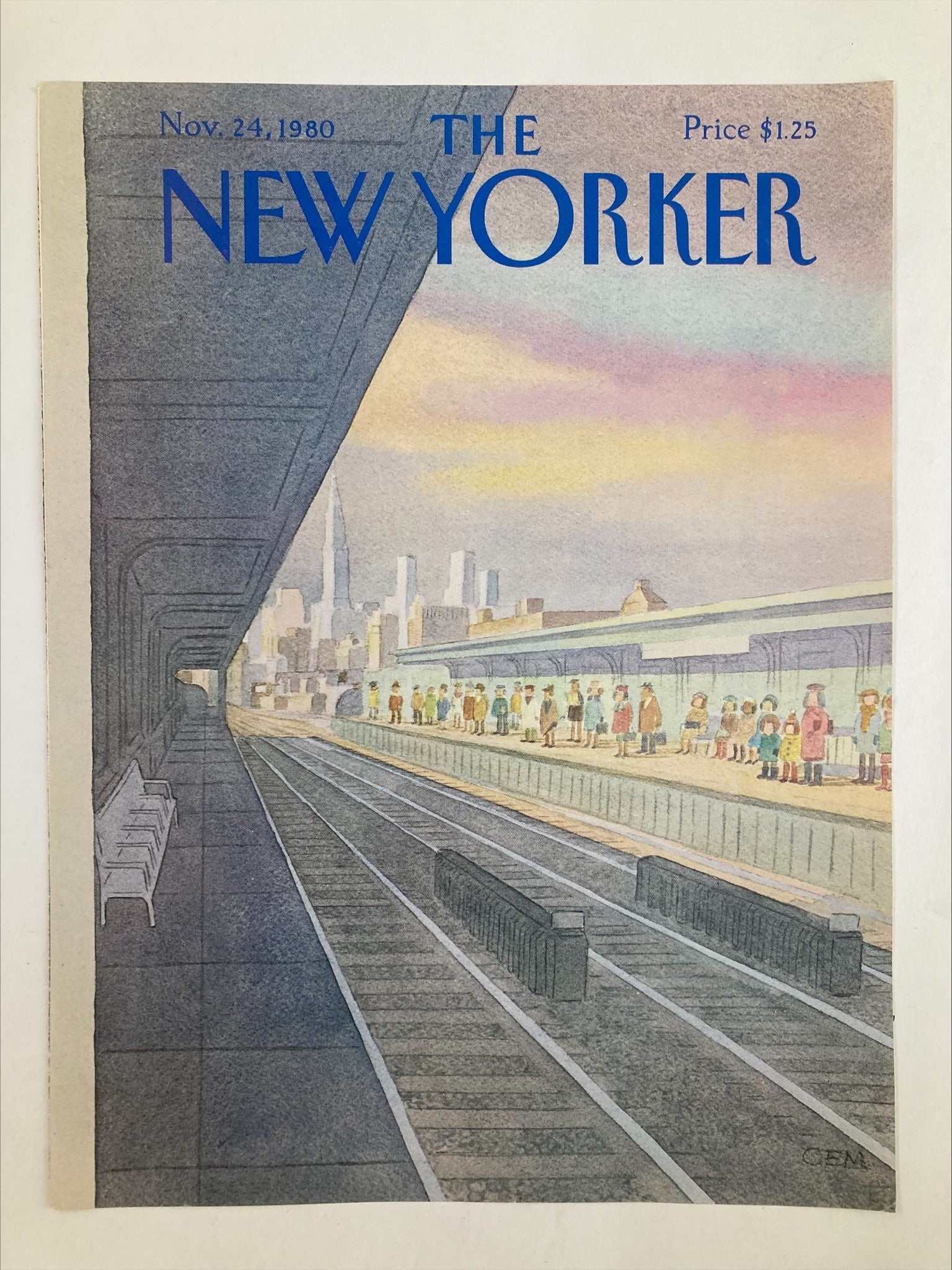 COVER ONLY The New Yorker November 24 1980 Train Station by Charles E. Martin