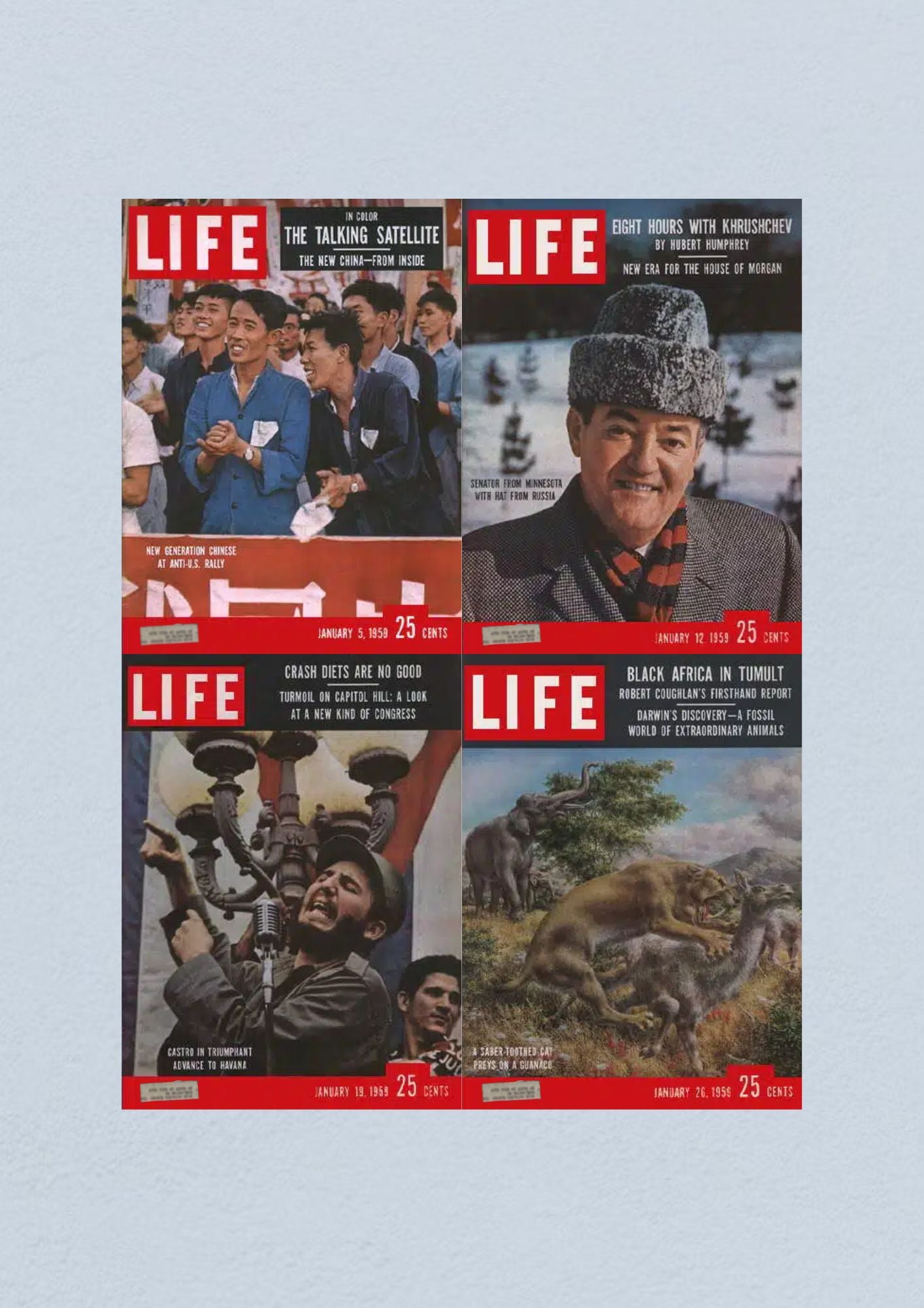 Life Magazine Lot of 4 Full Month January 1959 5, 12, 19, 26 Civil Rights Era