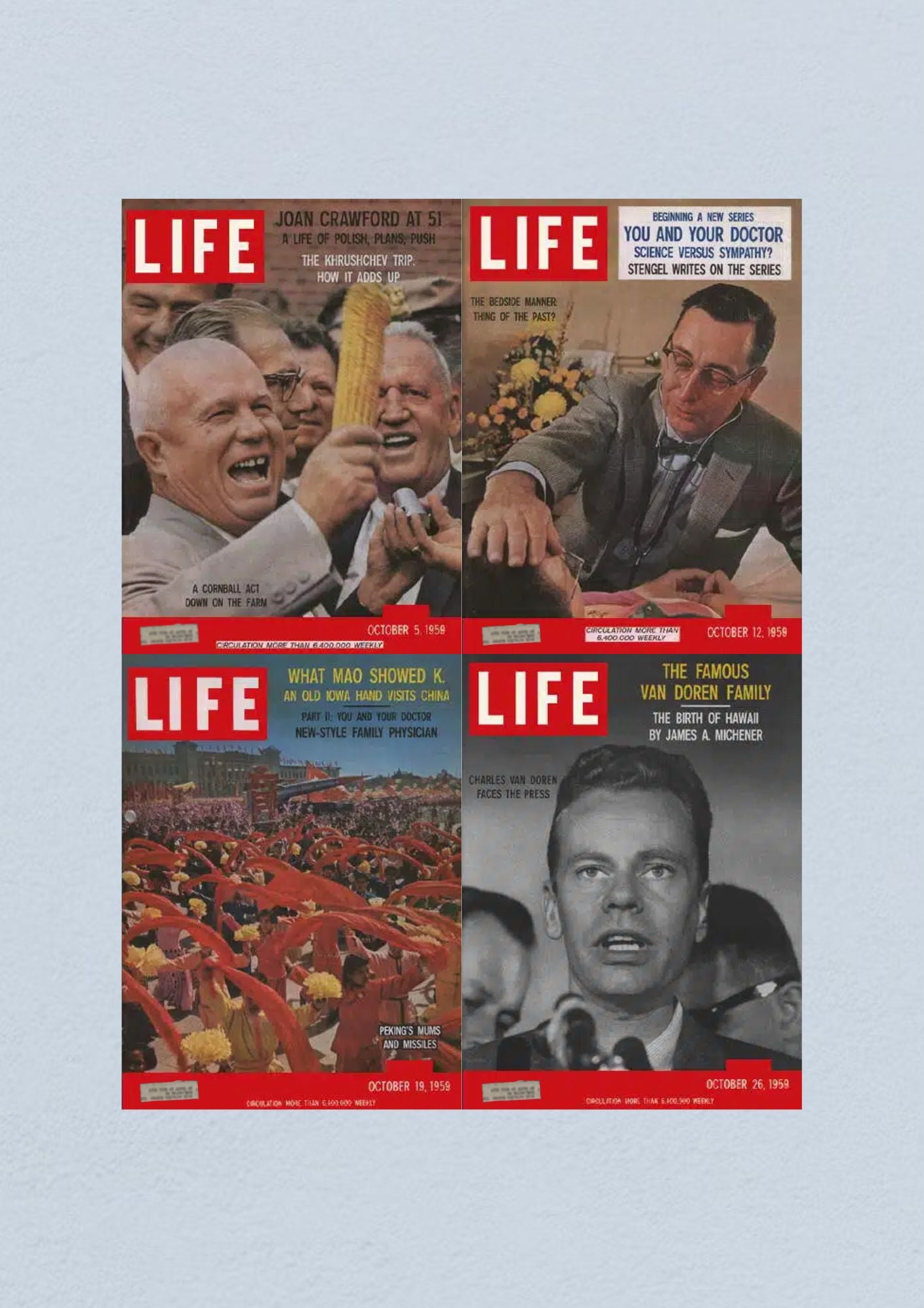 Life Magazine Lot of 4 Full Month October 1959 5, 12, 19, 26 Civil Rights Era