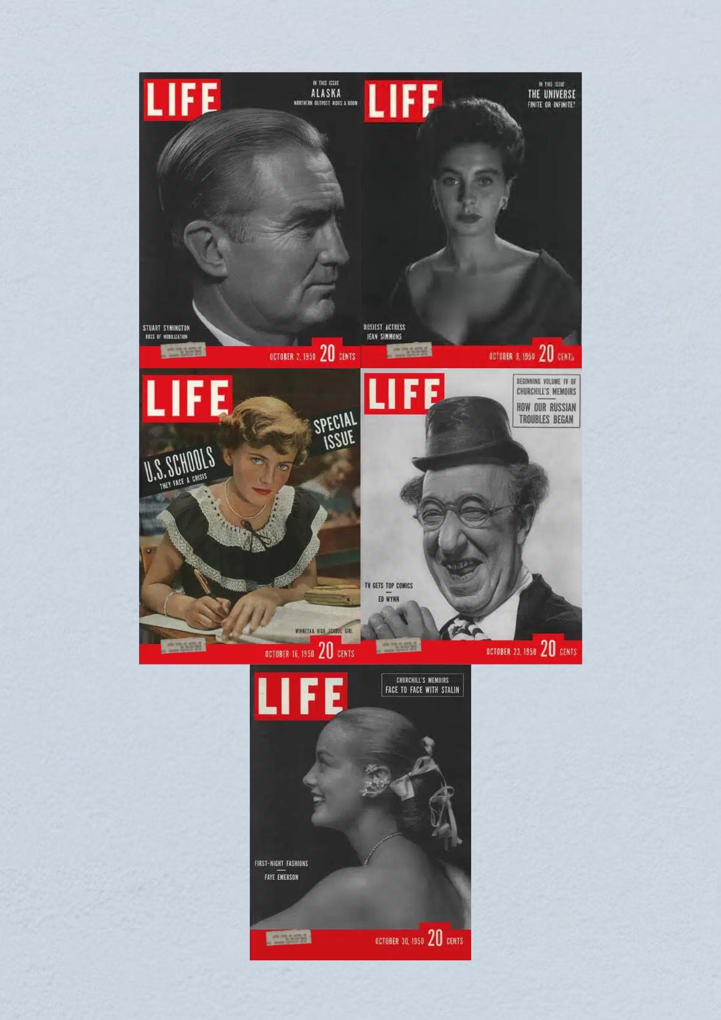 Life Magazine Lot of 5 Full Month October 1950 2, 9, 16, 23, 30