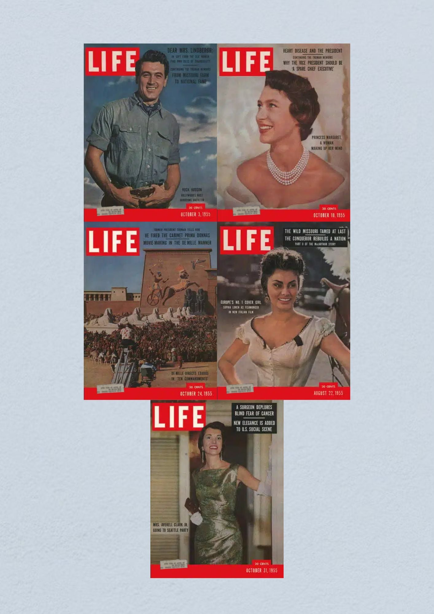 Life Magazine Lot of 5 Full Month October 1955 3, 10, 17, 24,31 Civil Rights Era