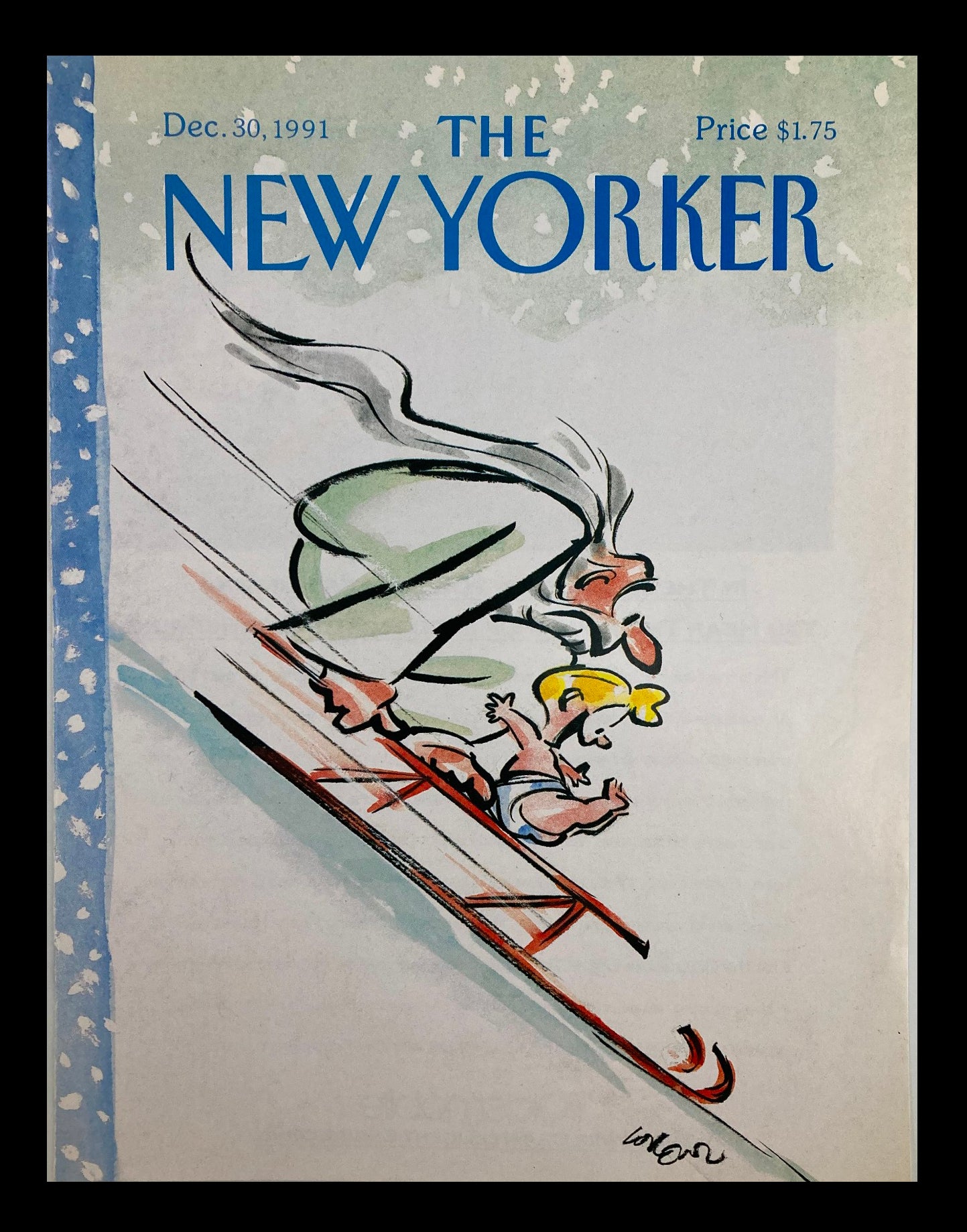 COVER ONLY The New Yorker December 30 1991 Baby Delivery by Lee Lorenz No Label