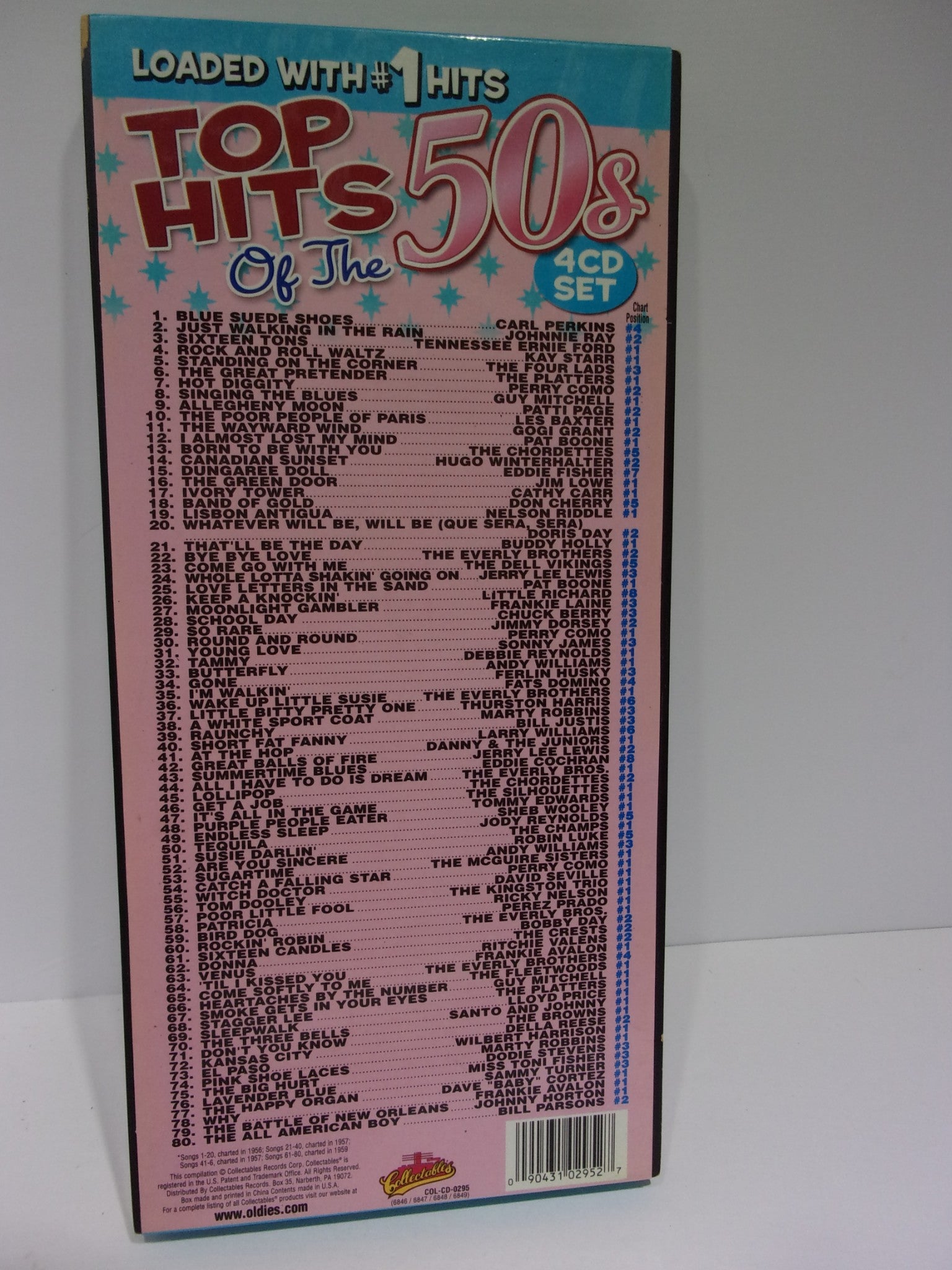 Top Hits of the 50s Collectables 4 CD Set Audio CD