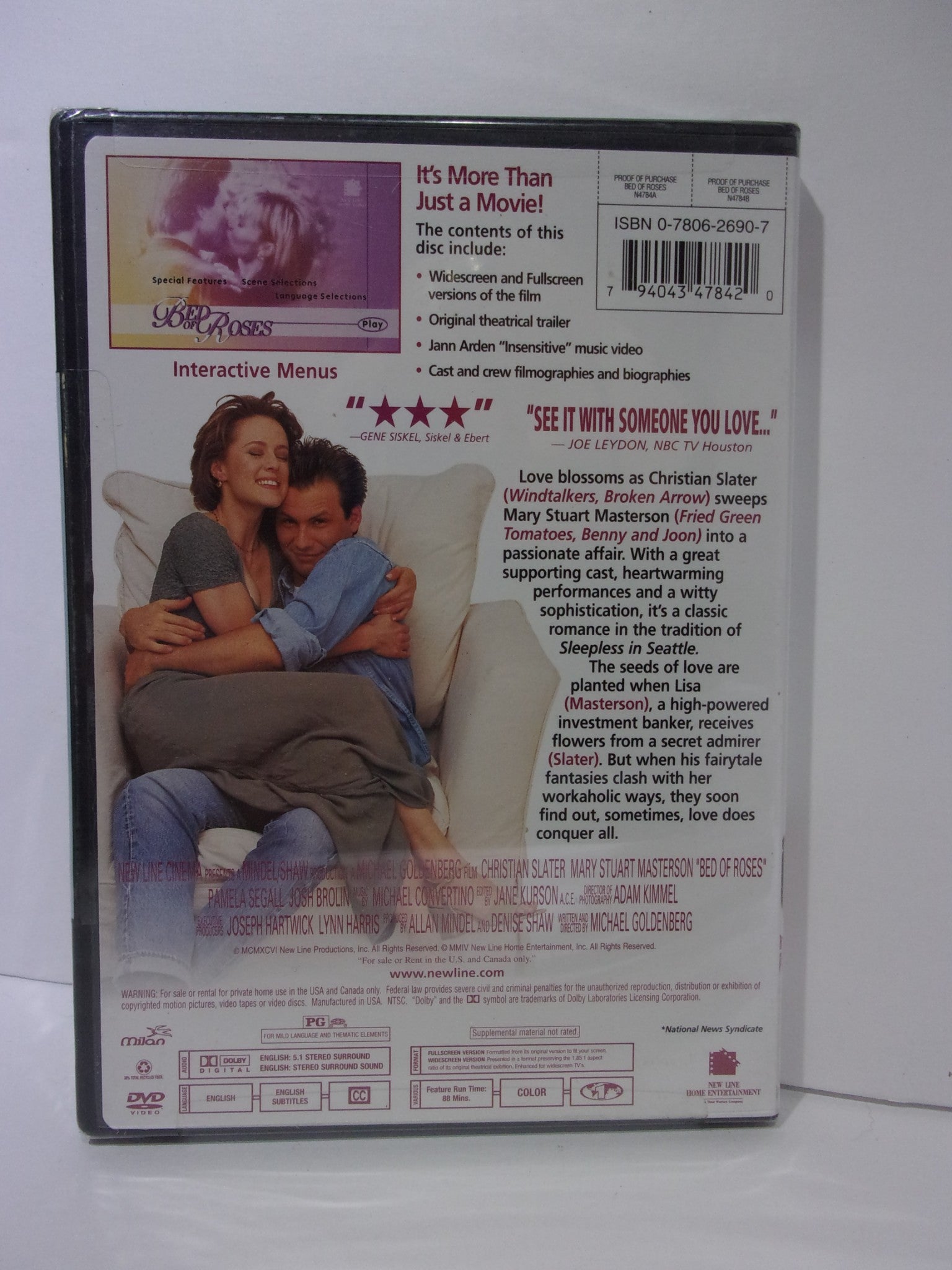 Bed of Roses Christian Slater Mary Stuart Masterson DVD New & Sealed