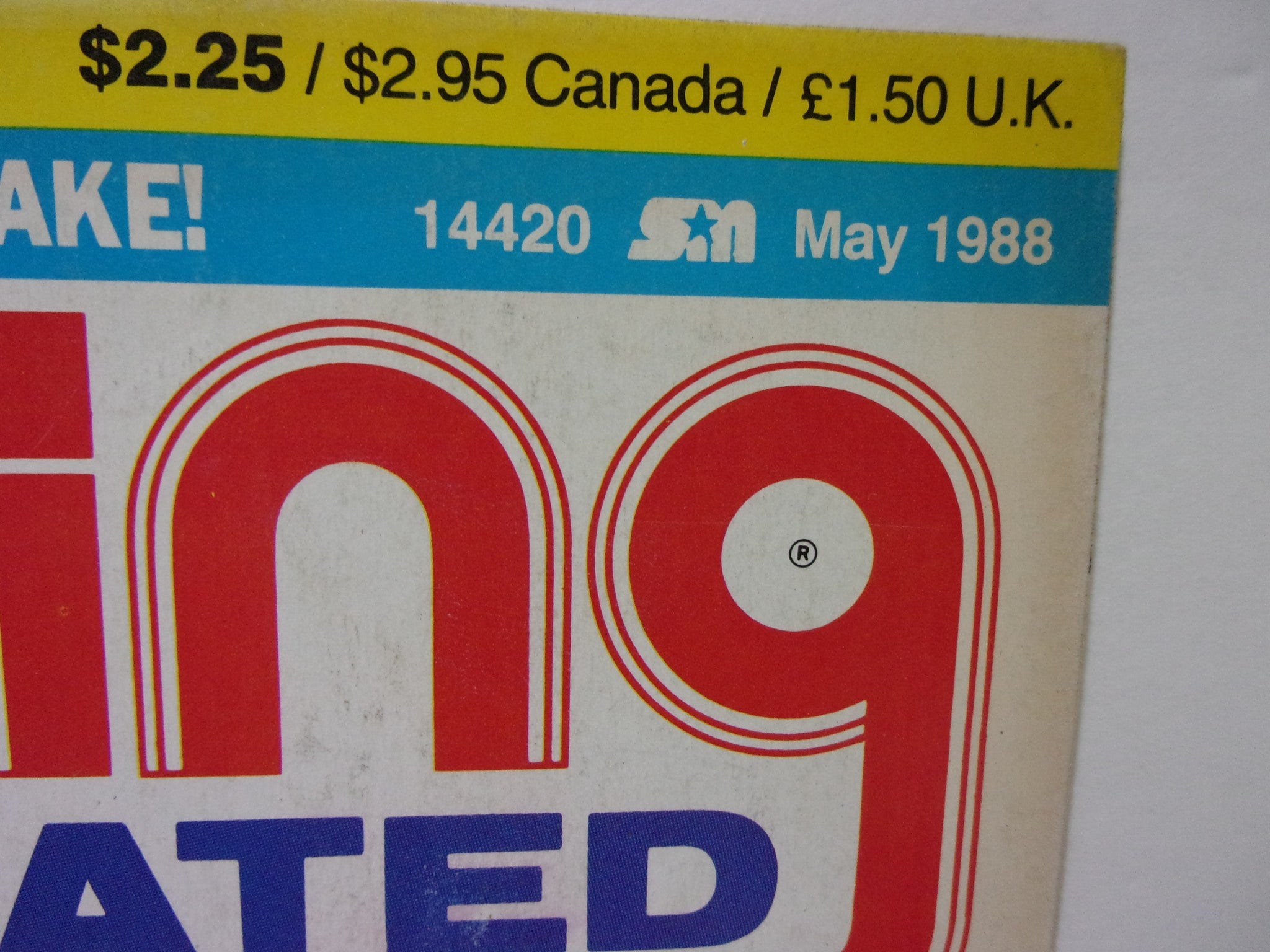 Cover detail of Pro Wrestling Illustrated May 1988 Andre the Giant Magazine featuring the magazine price and publication date.
