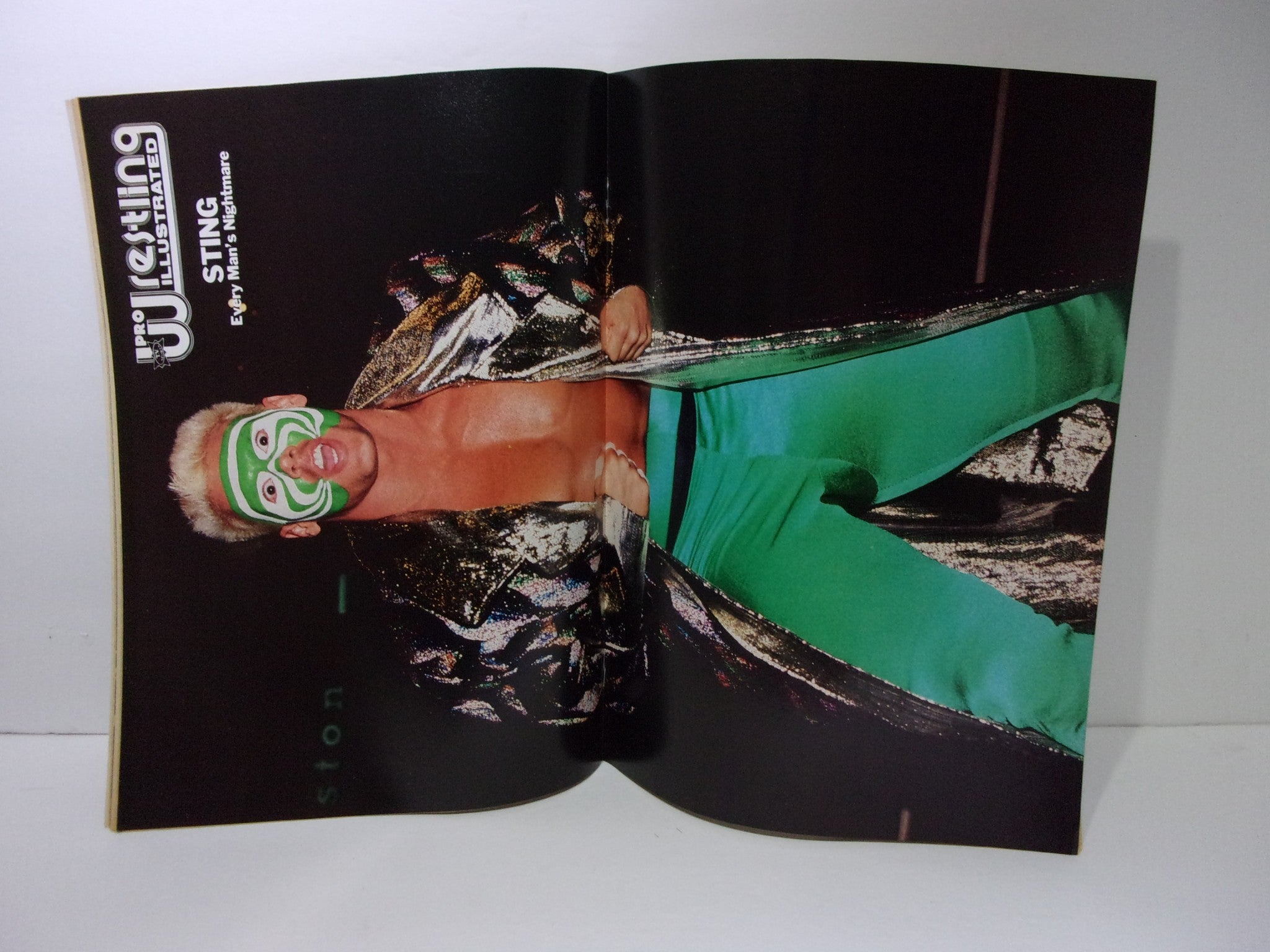 Interior page of Pro Wrestling Illustrated May 1988 Andre the Giant Magazine displaying an article about wrestler Sting.