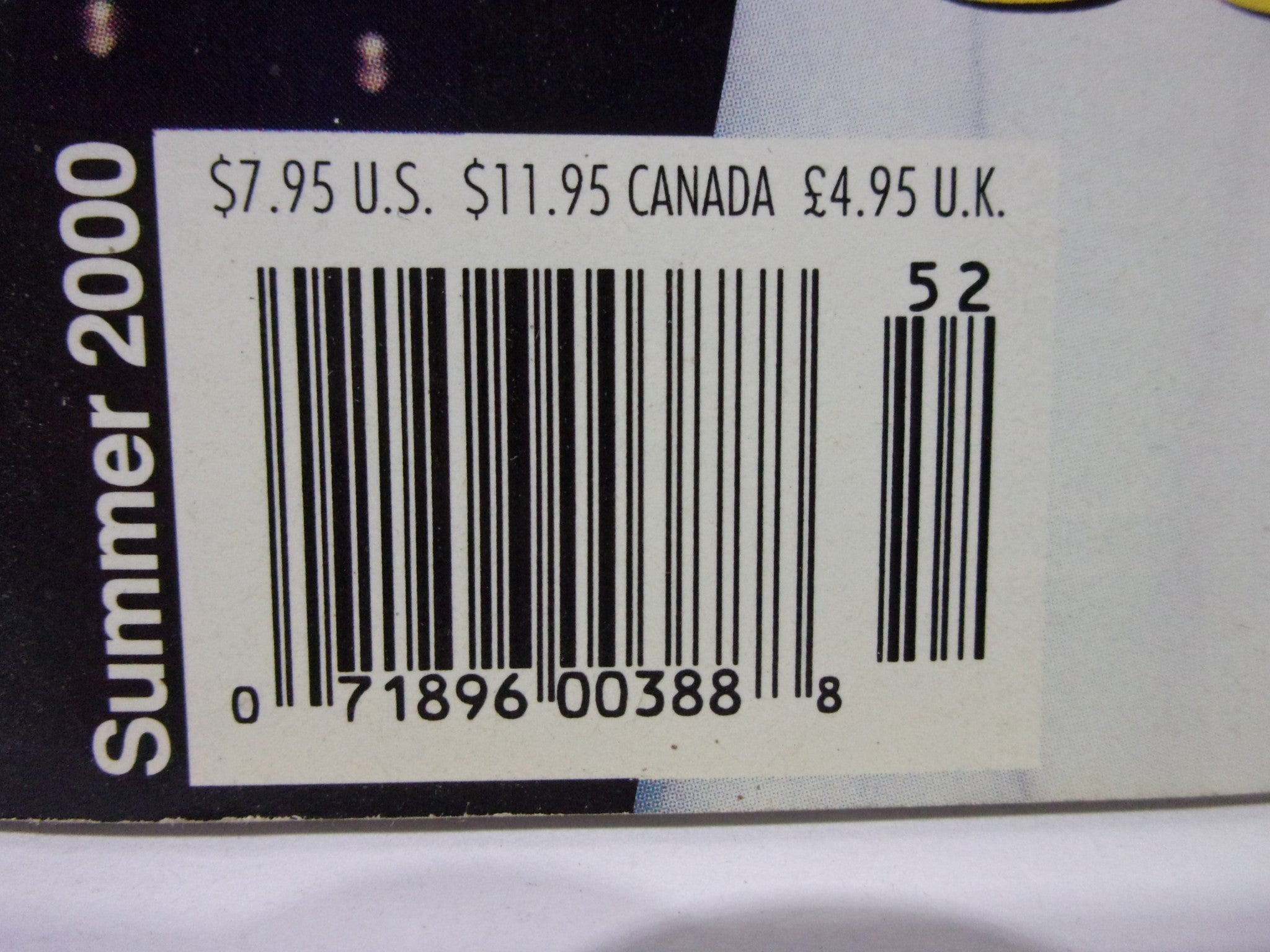 Barcode detail of Pro Wrestling Illustrated: The Greats of the Game magazine, summer 2000 edition.