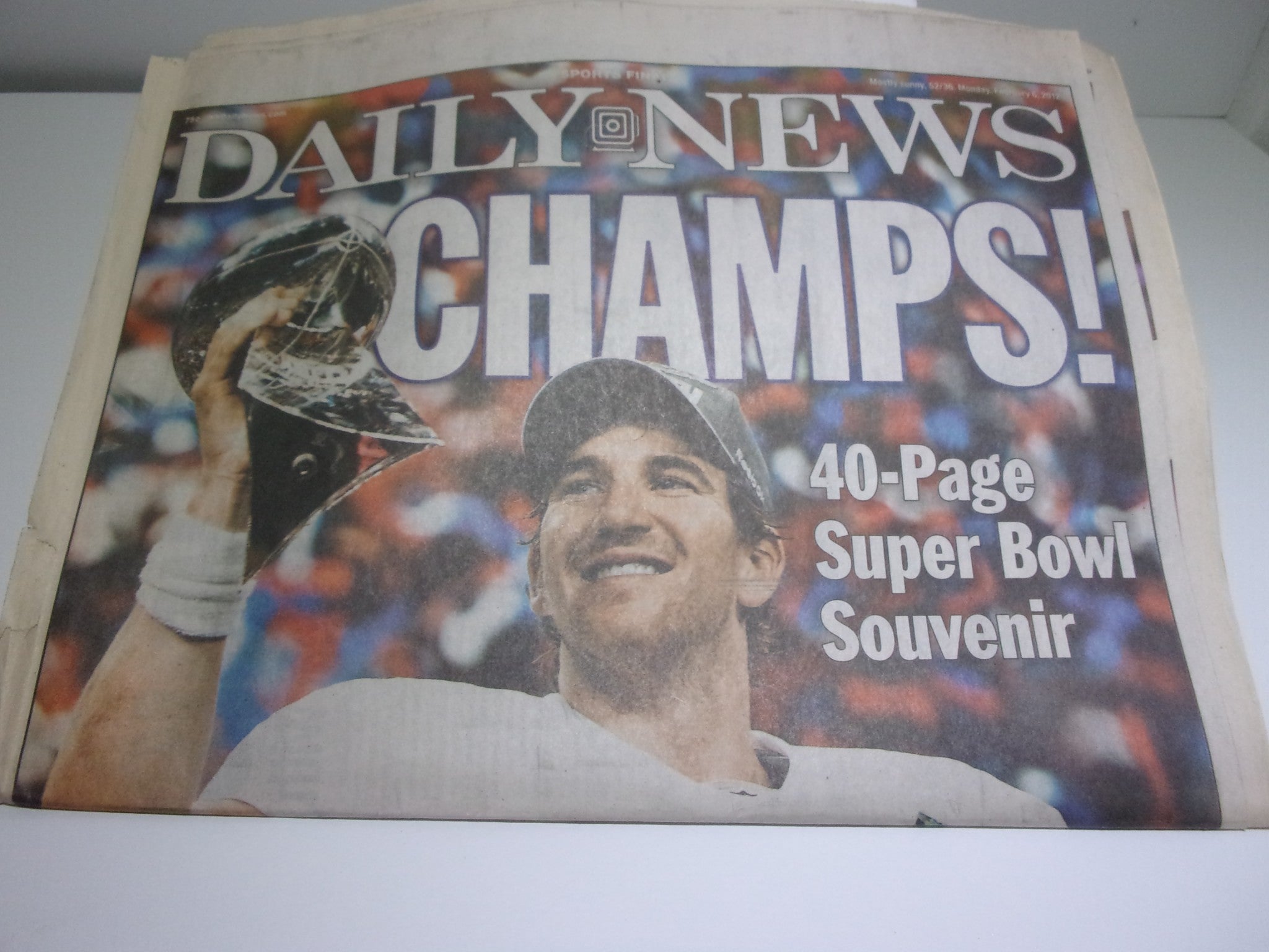 NY Daily News: Feb 6 2012, Champs! 40 Page Super Bowl Souvenir