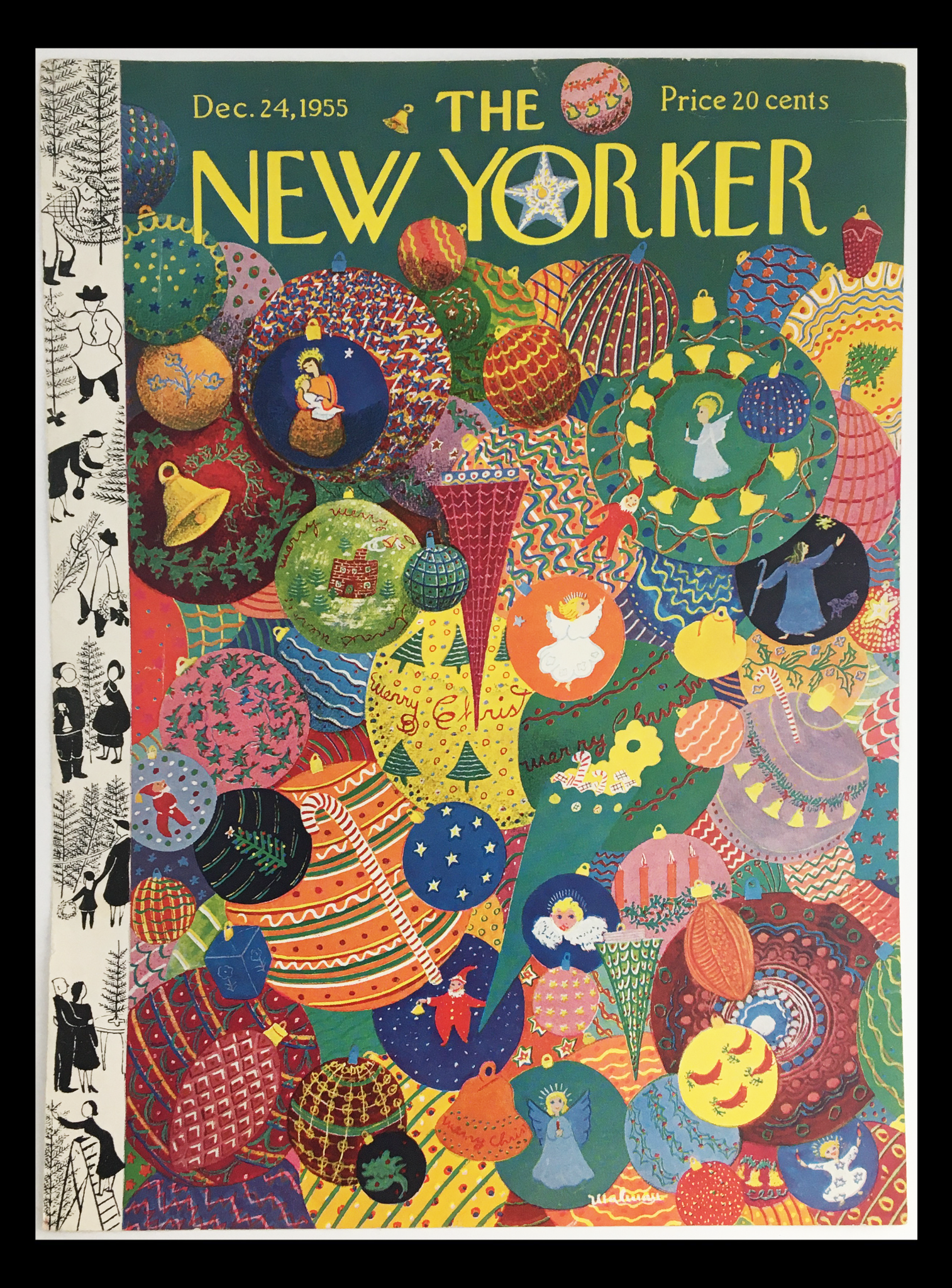 COVER ONLY The New Yorker December 24 1955 Full Cover Theme by Christina Malman