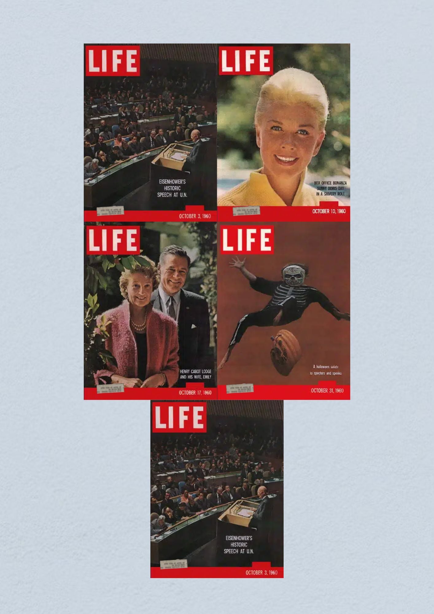 Life Magazine Lot of 5 Full Month October 1960 3, 10, 17, 24,31 Civil Rights Era