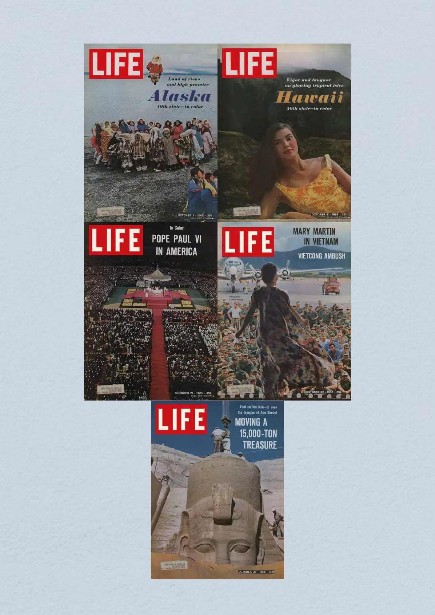 Life Magazine Lot of 5 Full Month October 1965 1, 8, 15, 22, 29 Civil Rights Era