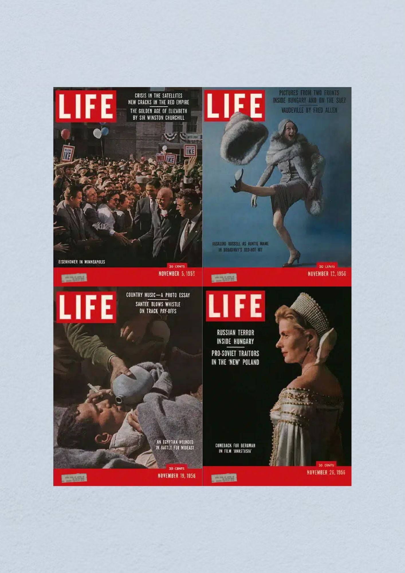 Life Magazine Lot of 4 Full Month November 1956 5, 12, 19, 26 Civil Rights Era