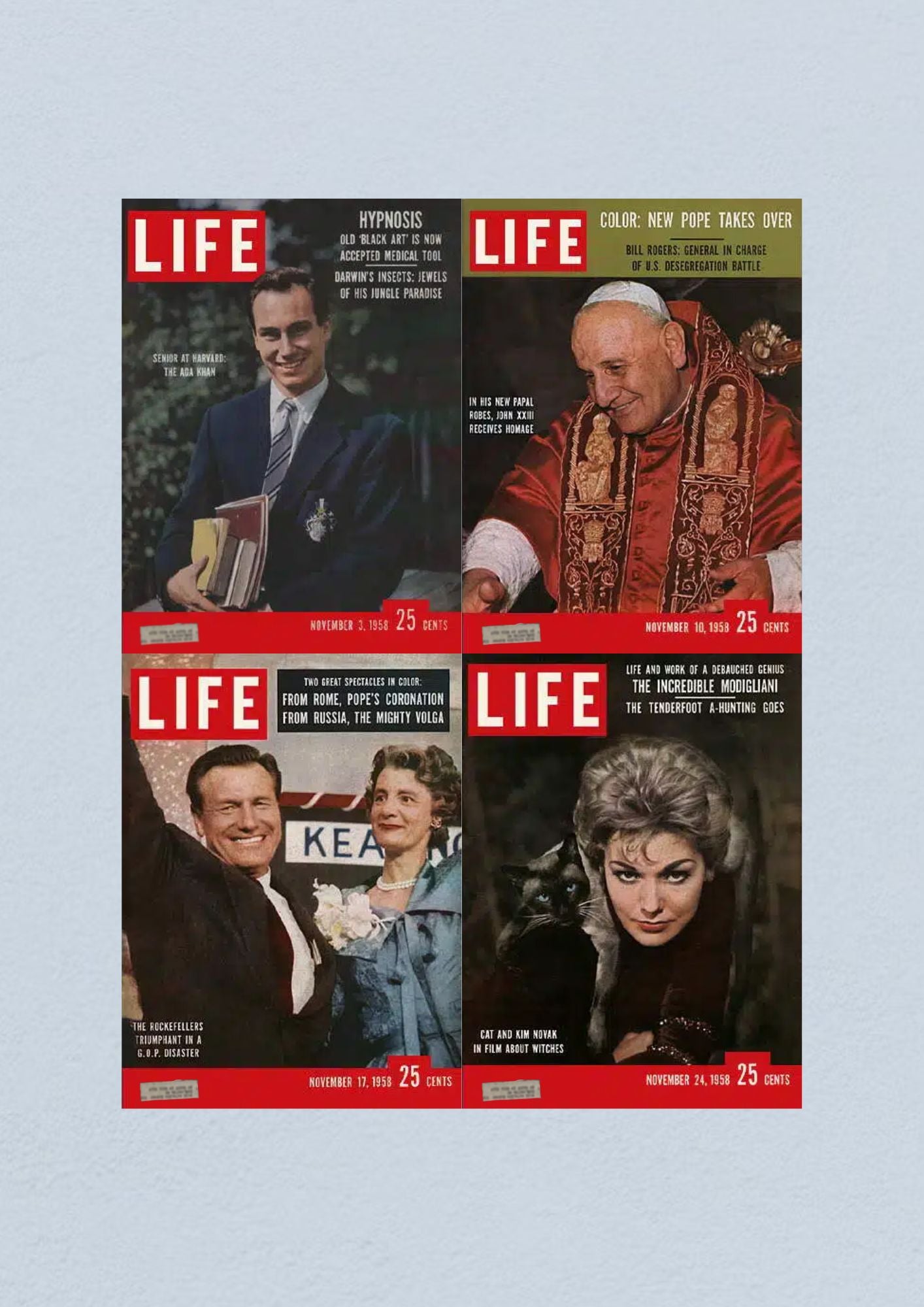 Life Magazine Lot of 4 Full Month November 1958 3, 10, 17, 24 Civil Rights Era