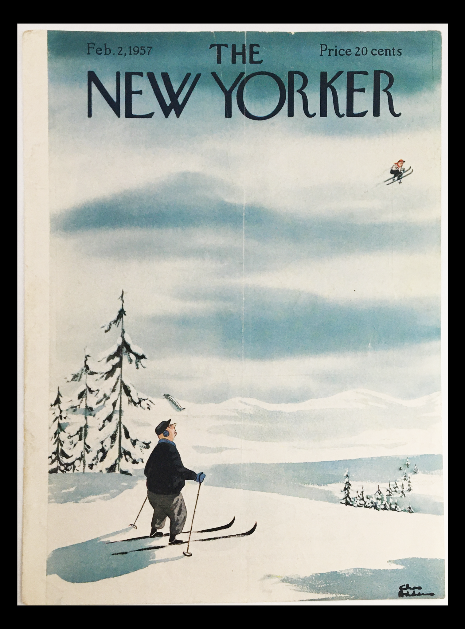 COVER ONLY The New Yorker February 2 1957 Full Cover Theme by Chas Addams