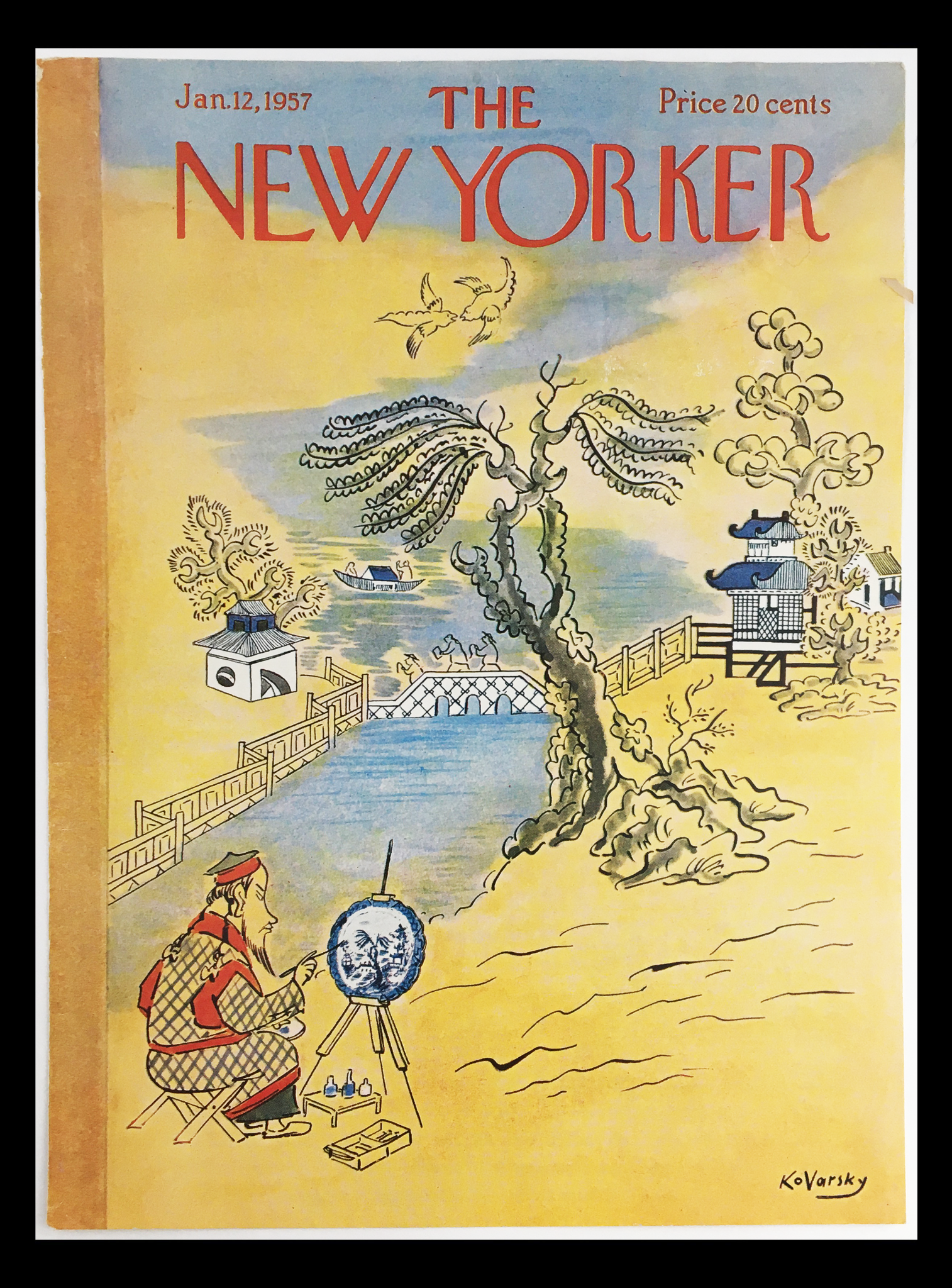 COVER ONLY The New Yorker January 12 1957 Full Cover Theme by Anatol Kovarsky