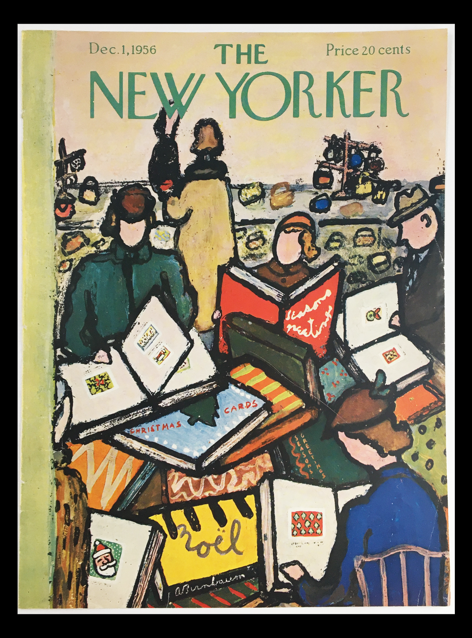 COVER ONLY The New Yorker December 1 1956 Full Cover Theme by Abe Birnbaum