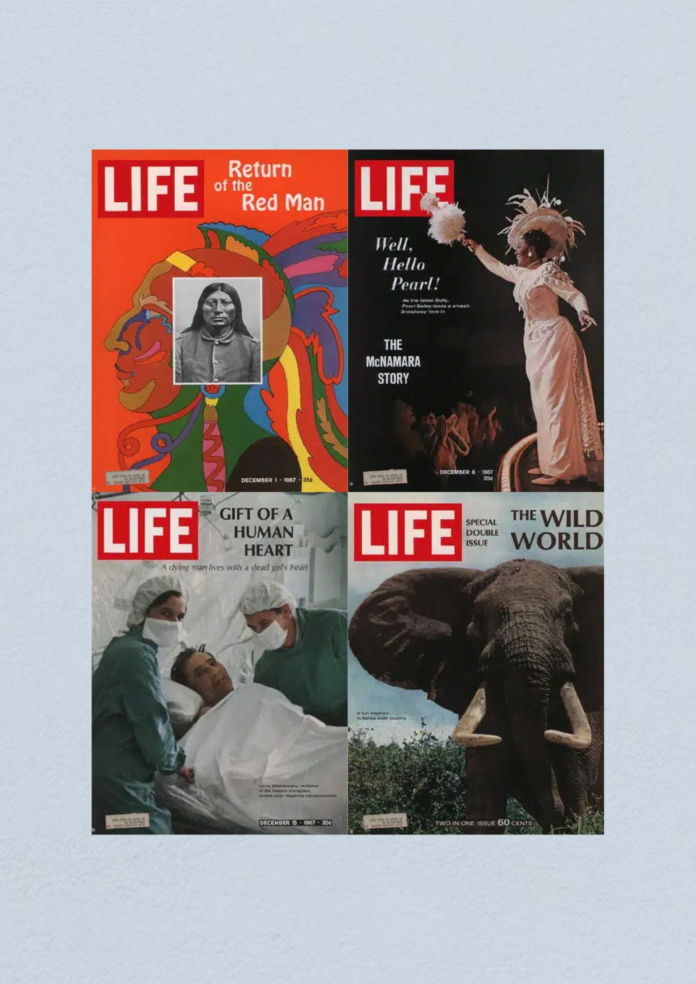 Life Magazine Lot of 4 Full Month of December 1967 1, 8, 15, 22