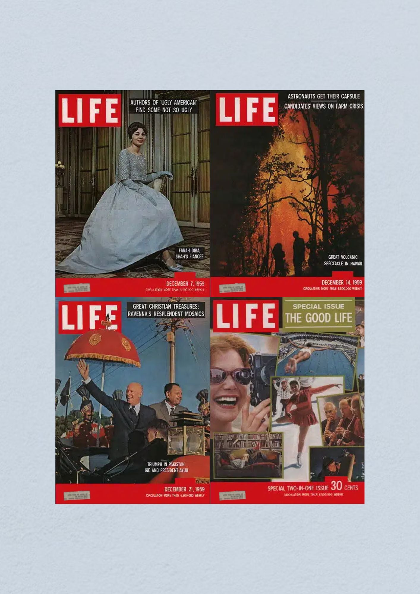 Life Magazine Lot of 4 Full Month December 1959 7, 14, 21, 28 Civil Rights Era