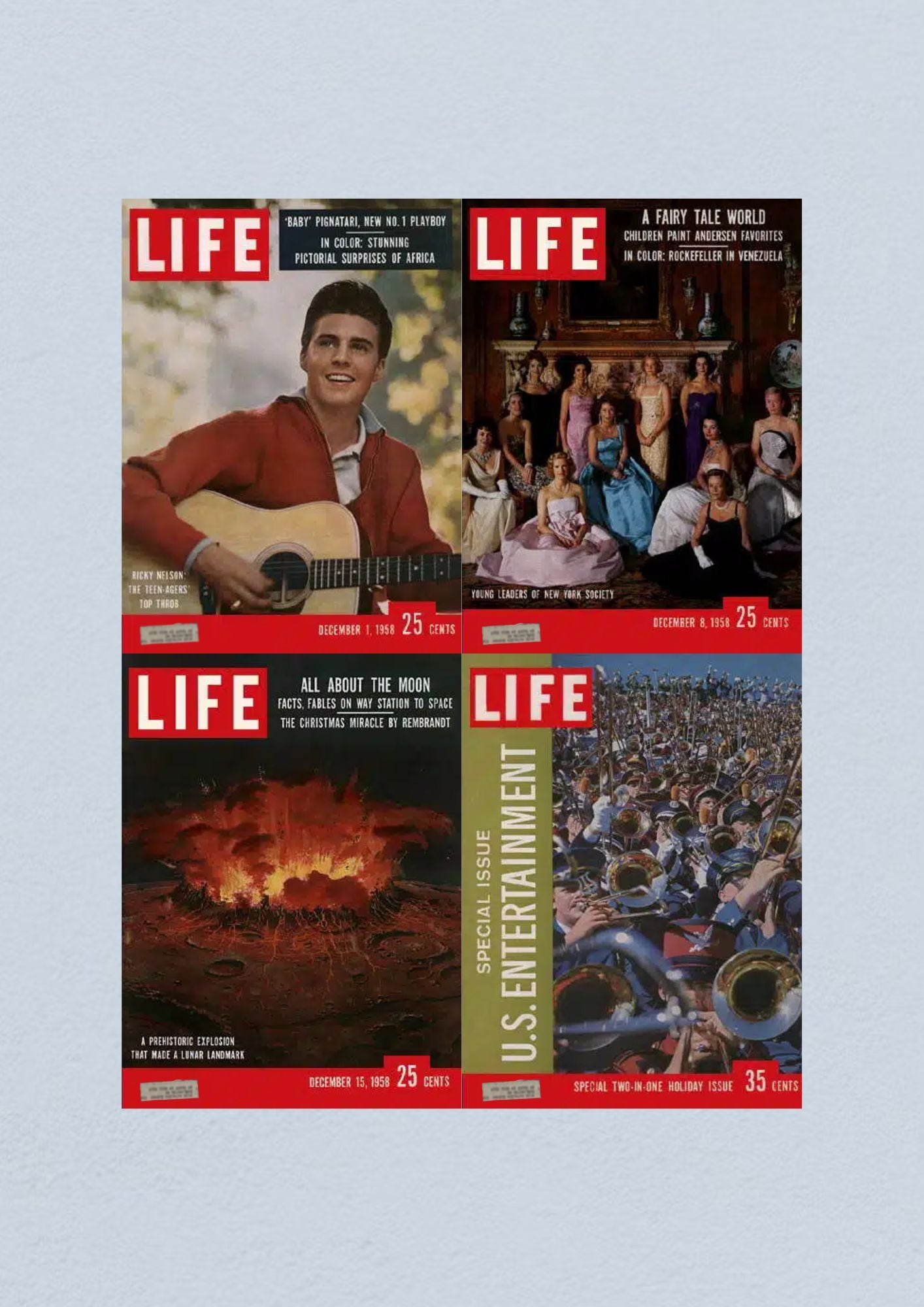 Life Magazine Lot of 4 Full Month December 1958 1, 8, 15, 22 Civil Rights Era