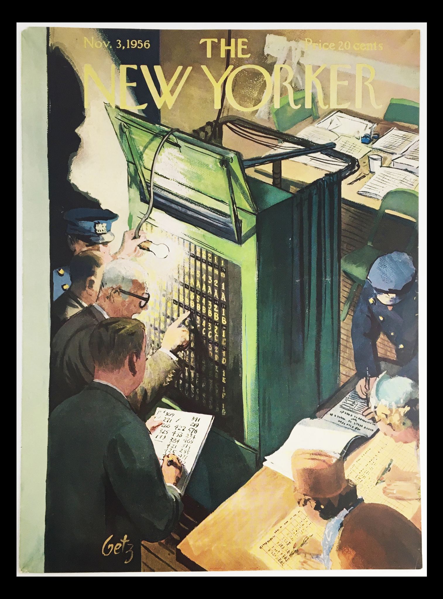 COVER ONLY The New Yorker November 3 1956 Full Cover Theme by Arthur Getz