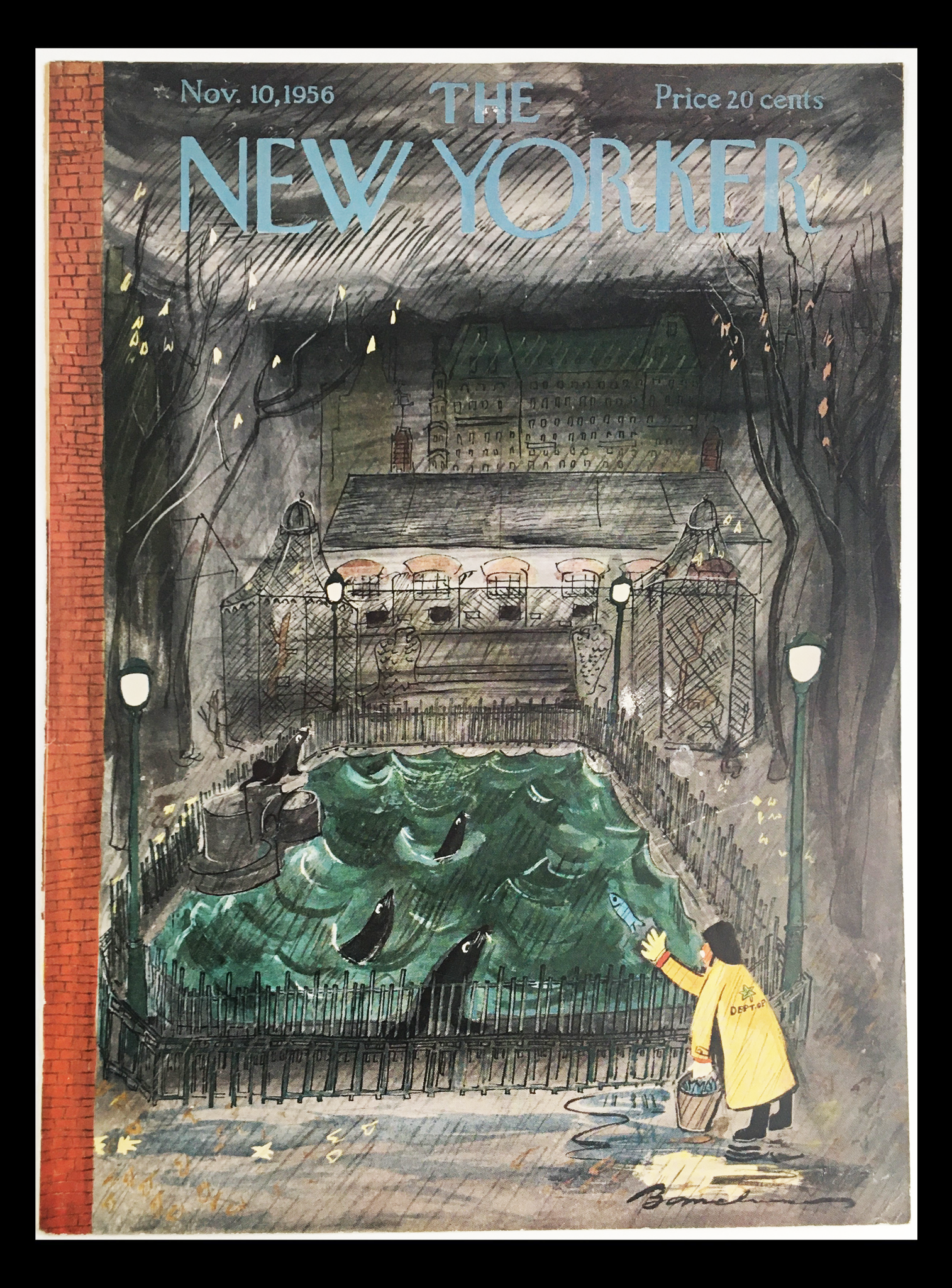 COVER ONLY The New Yorker November 10 1956 Full Cover Theme by Ludwig Bemelmans