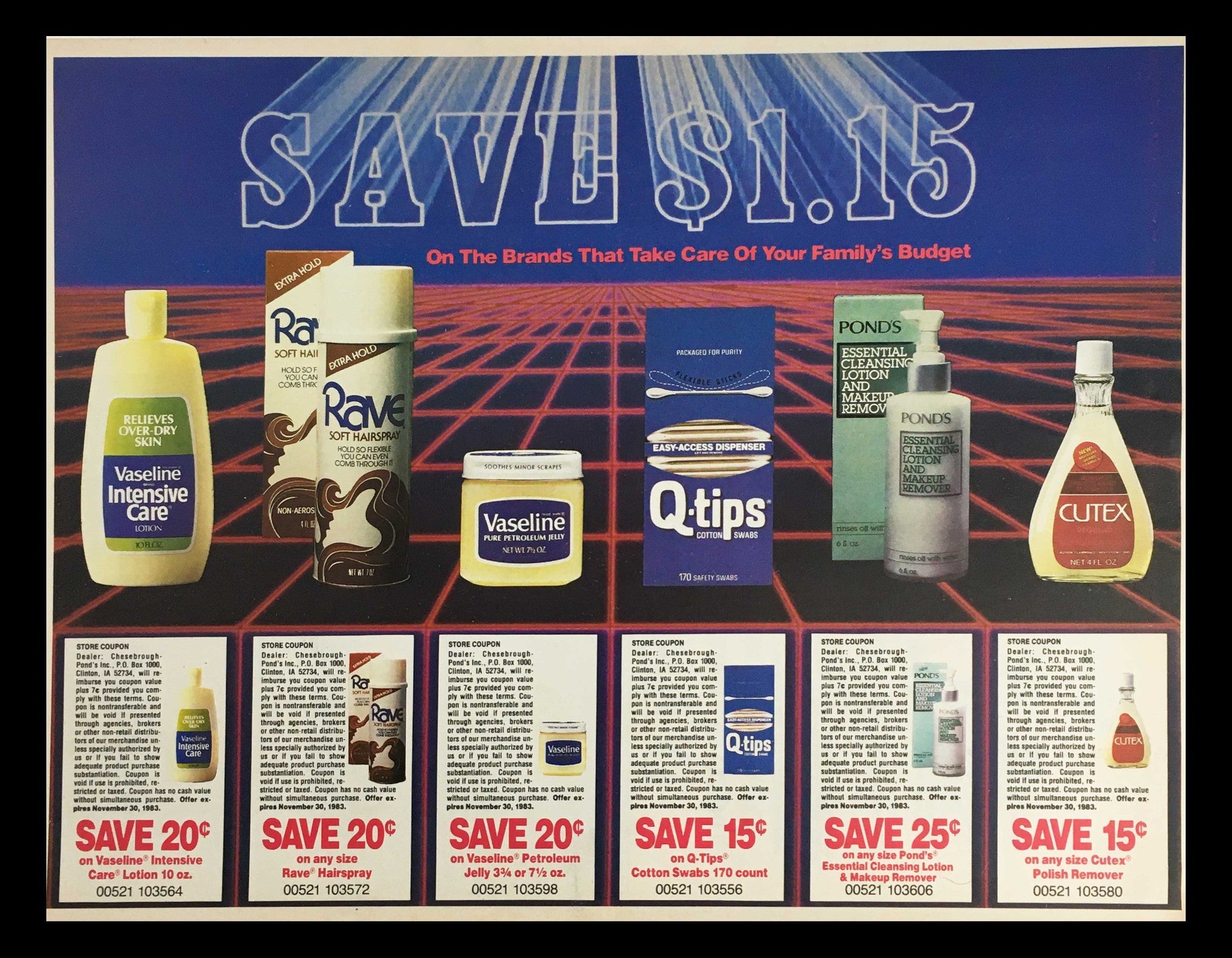 1983 Vaseline The Brands That Take Care Circular Coupon Advertisement