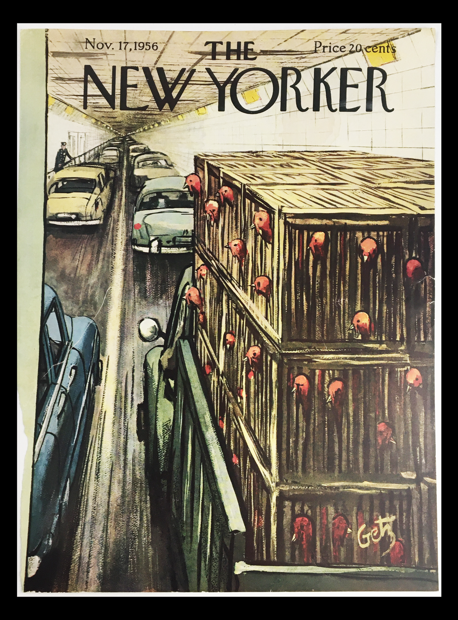 COVER ONLY The New Yorker November 17 1956 Full Cover Theme by Arthur Getz