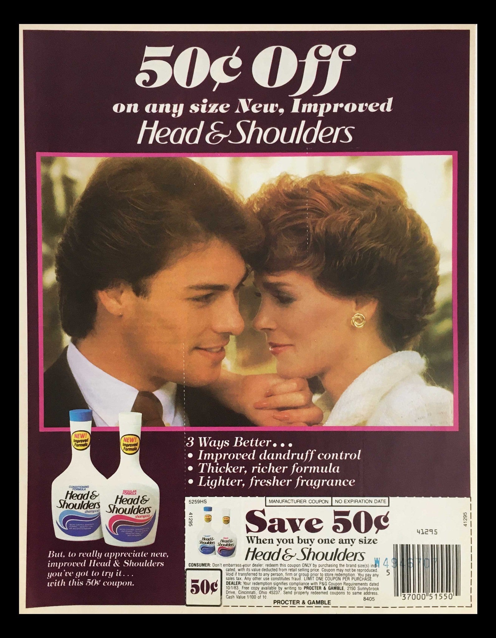 1984 Head & Shoulders Shampoo Circular Coupon Advertisement