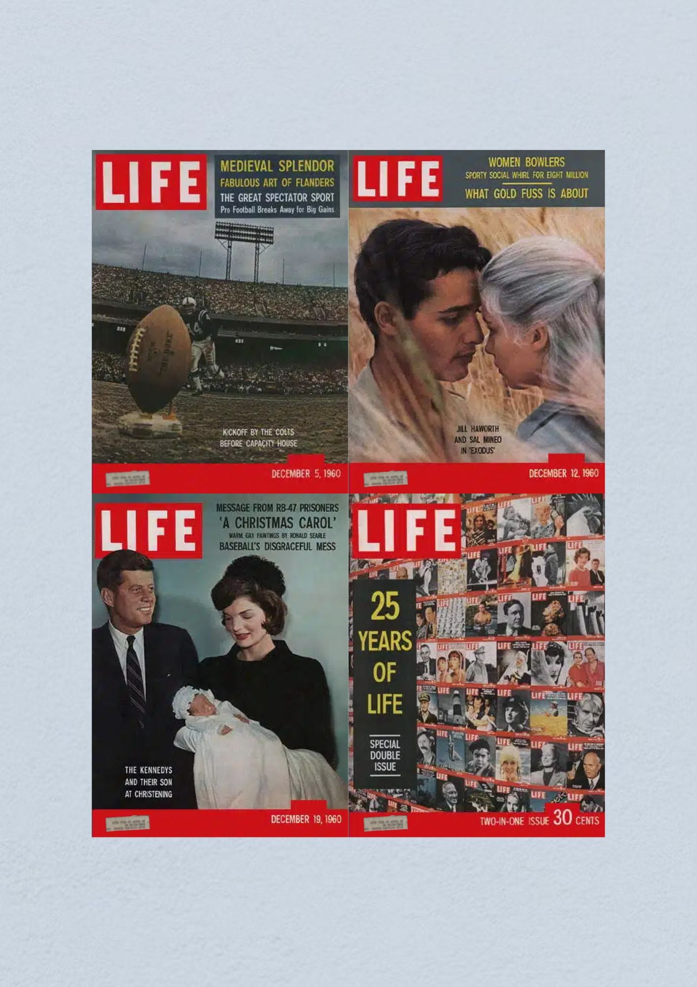 Life Magazine Lot of 4 Full Month December 1960 5, 12, 19, 26 Civil Rights Era