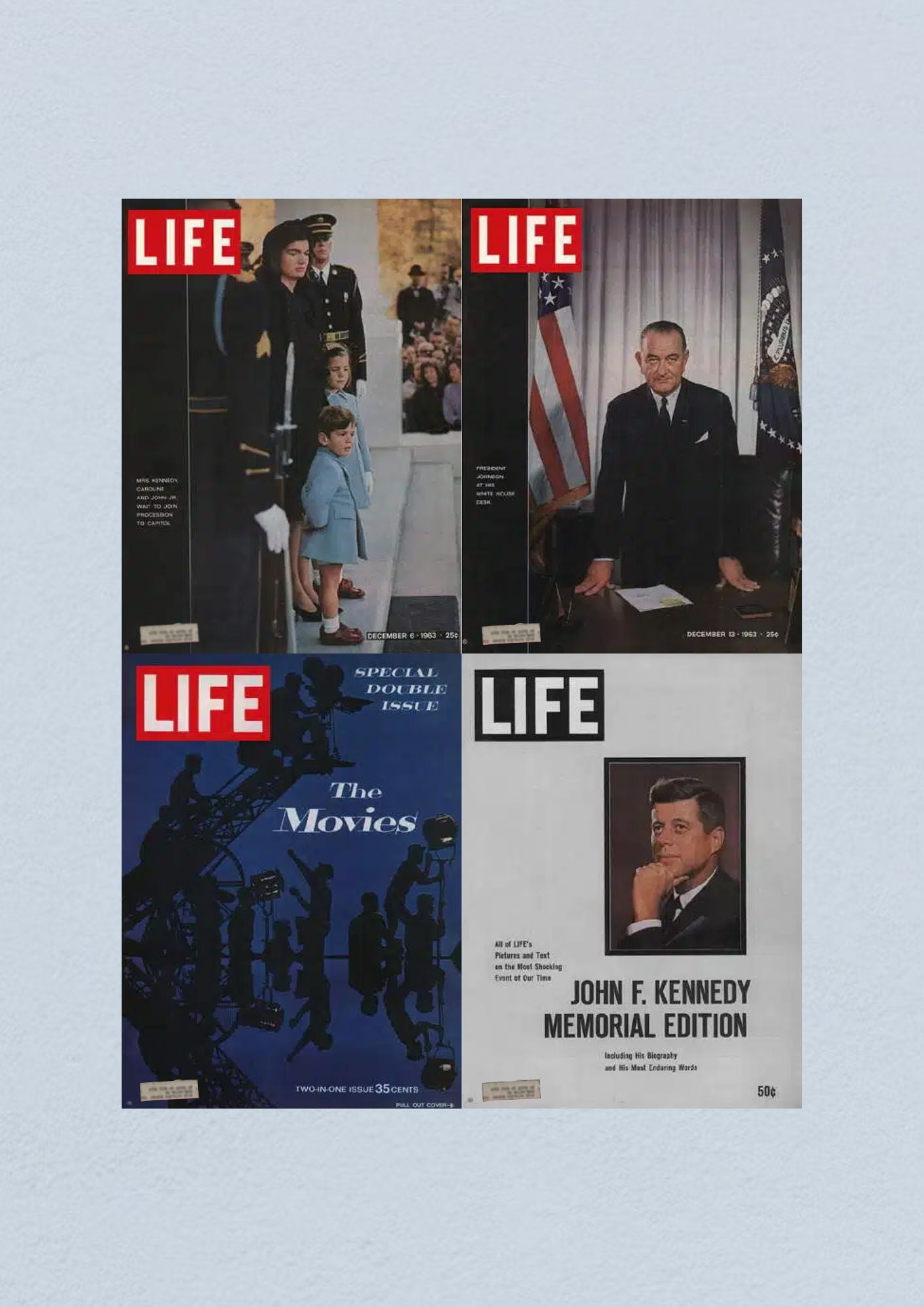 Life Magazine Lot of 4 Full Month December 1963 6, 13, 20 JFK John F. Kennedy