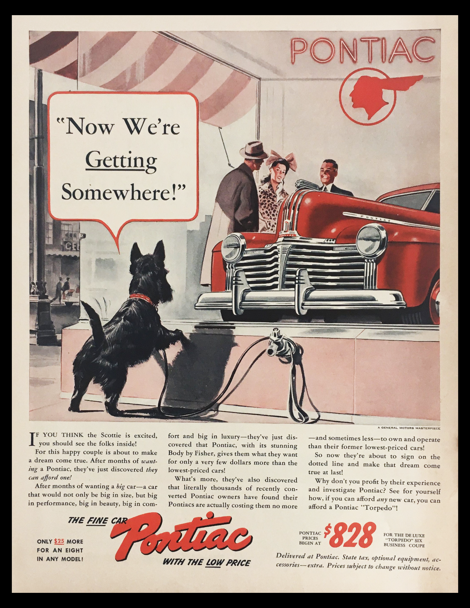 1941 Pontiac Fine Car With Low Price Vintage Print Ad