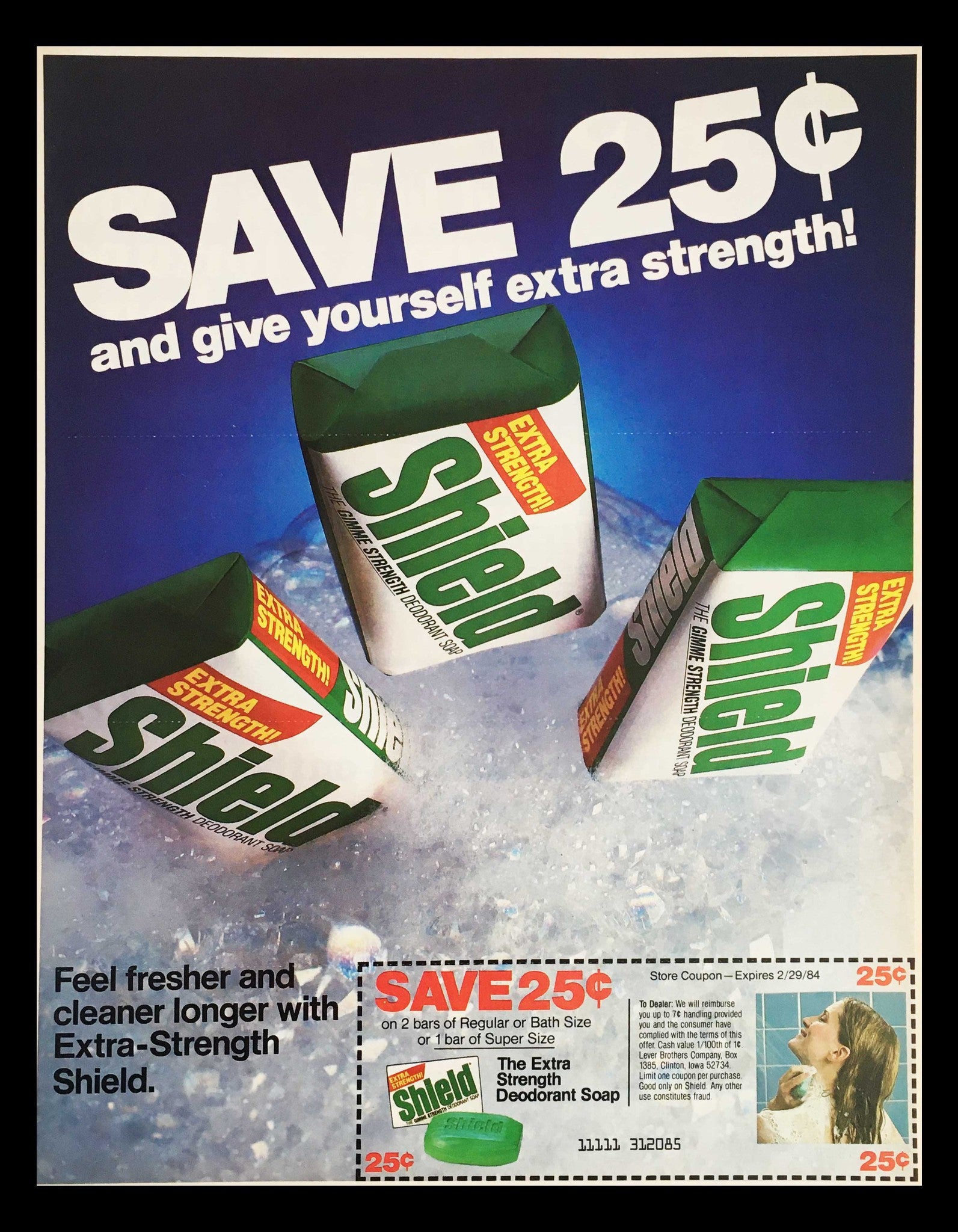 1984 Shield Extra-Strength Deodorant Soap Circular Coupon Advertisement