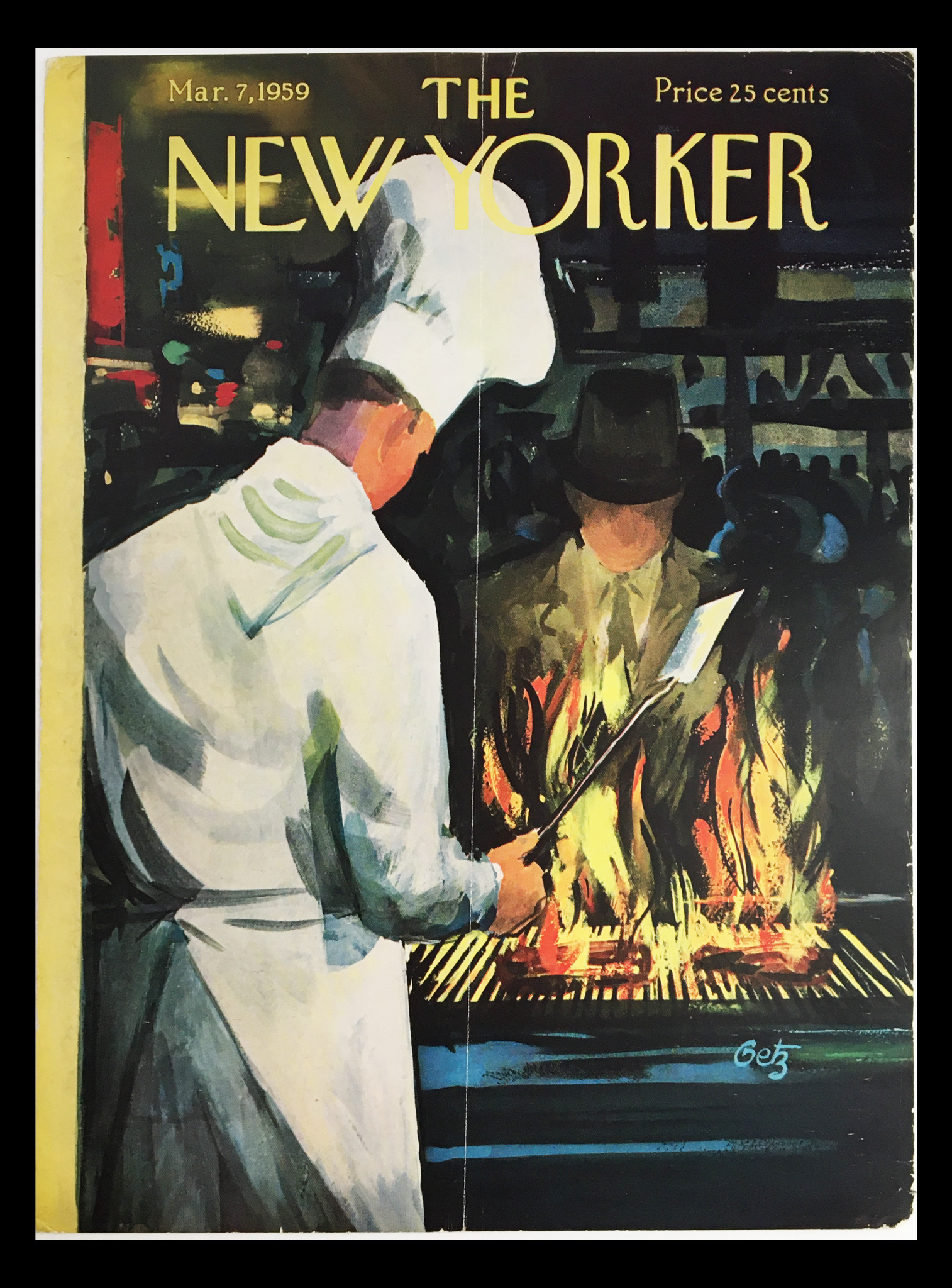 COVER ONLY The New Yorker March 7 1959 Full Cover Theme by Arthur Getz