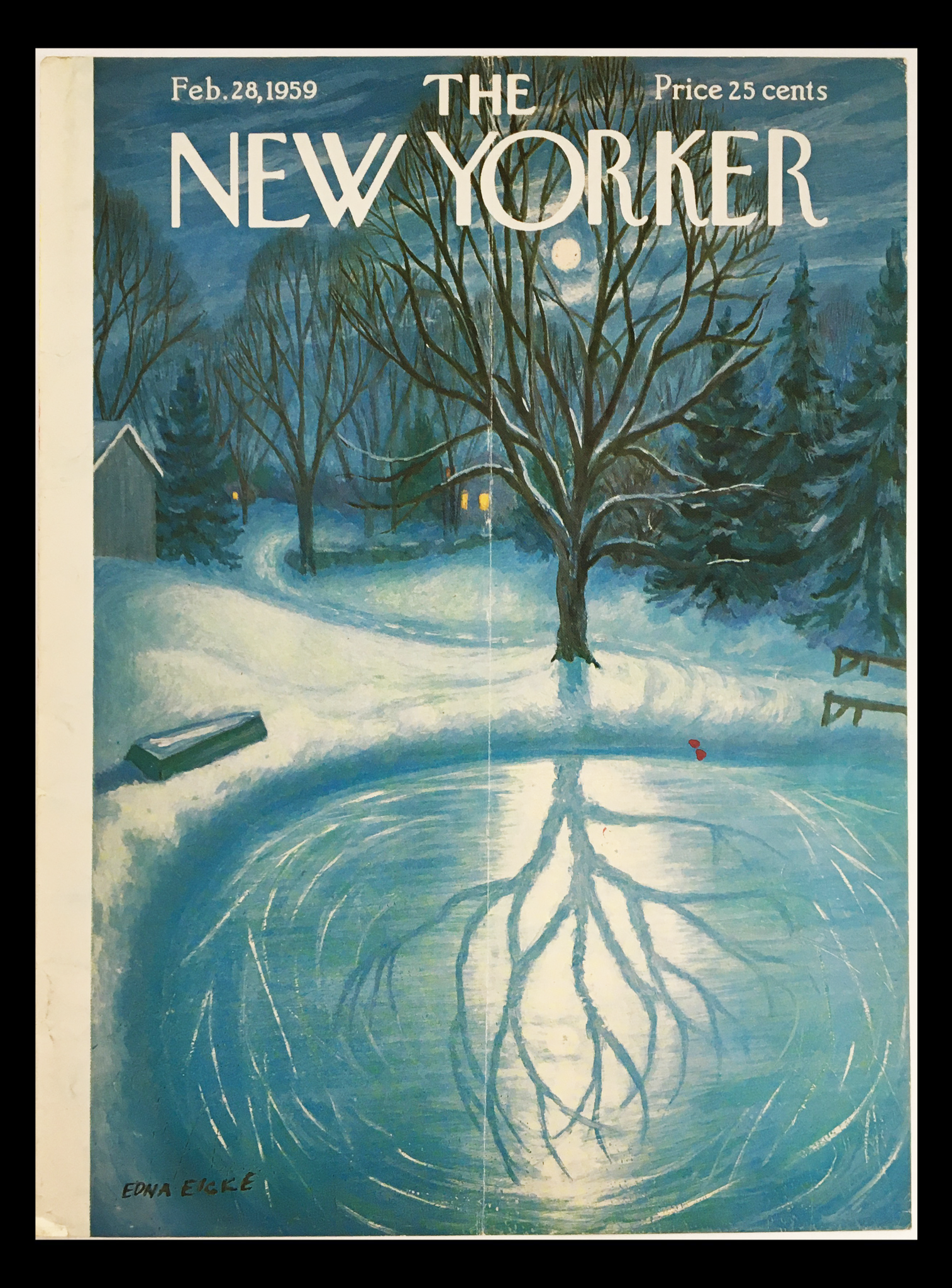 COVER ONLY The New Yorker February 28 1959 Full Cover Theme by Edna Eicke