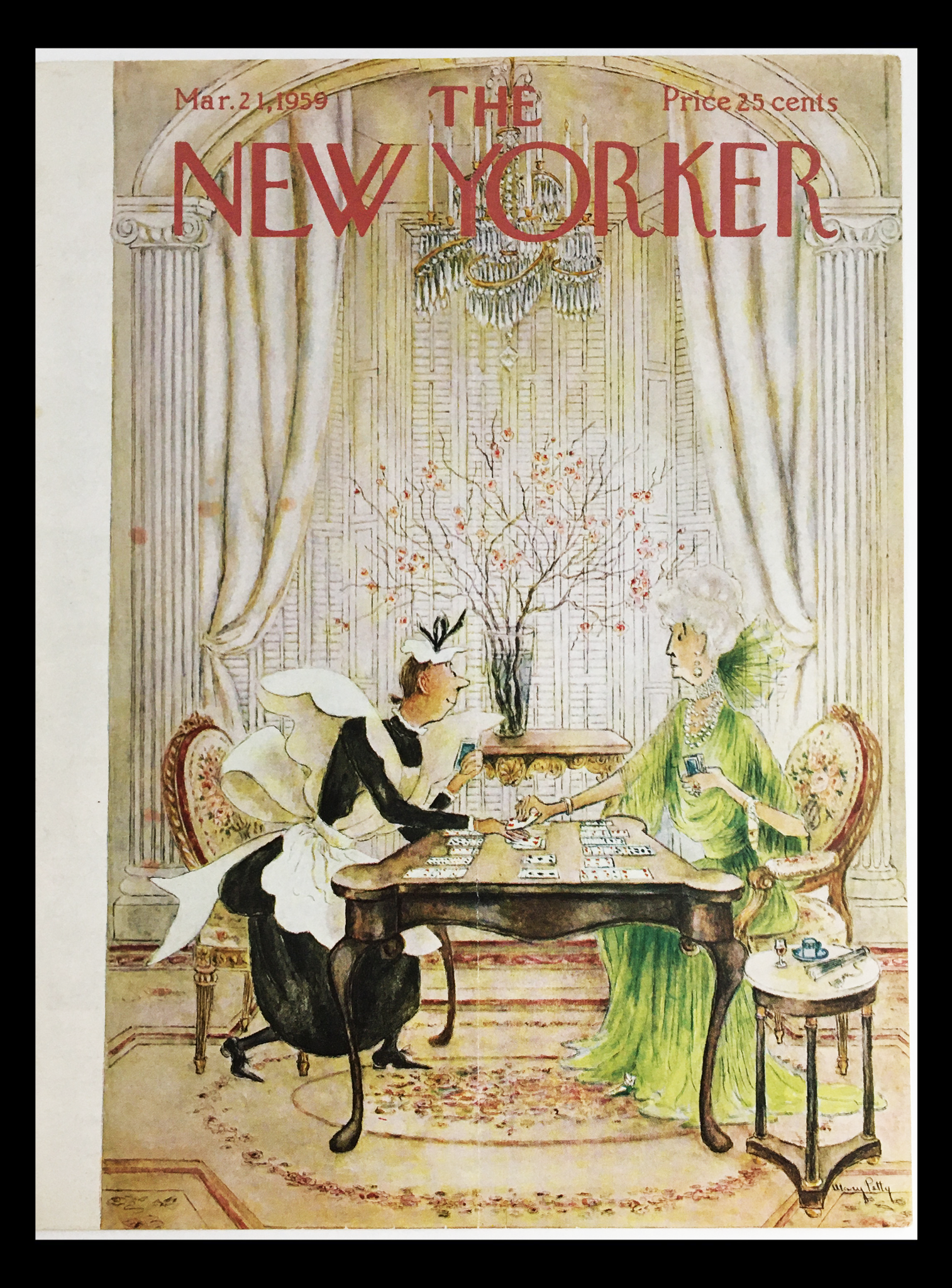 COVER ONLY The New Yorker March 21 1959 Full Cover Theme by Mary Petty