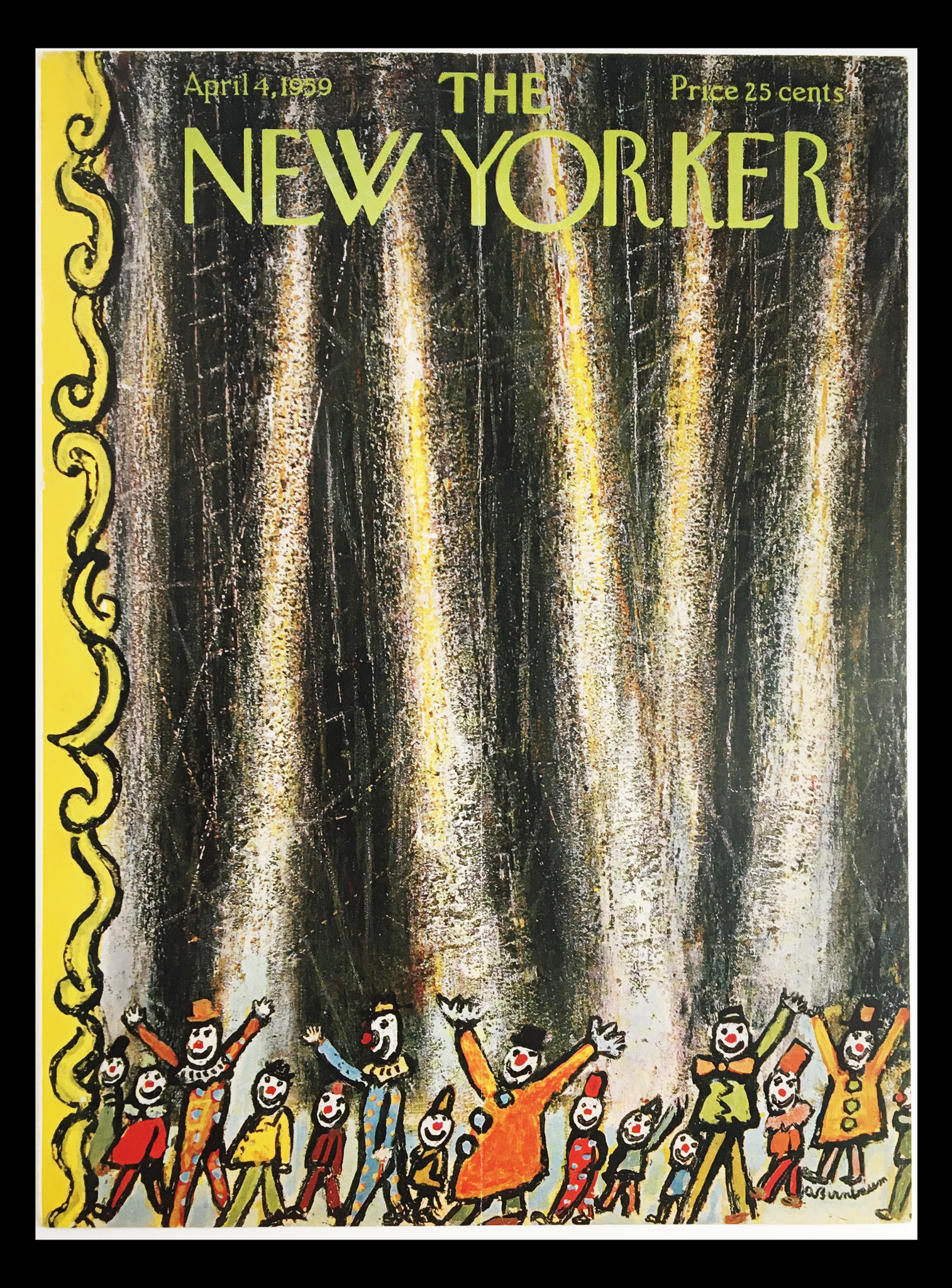 COVER ONLY The New Yorker April 4 1959 Full Cover Theme by Abe Birnbaum