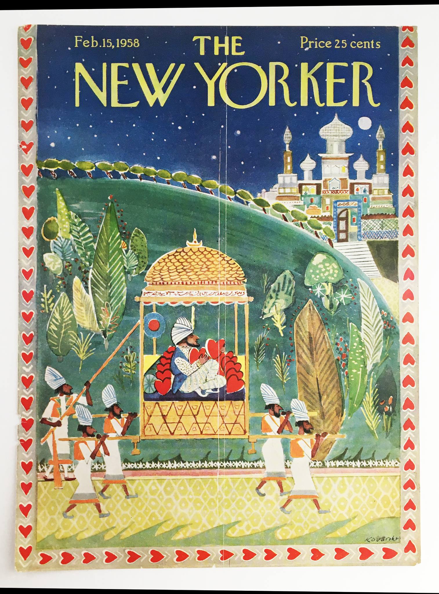 COVER ONLY The New Yorker February 15 1958 Full Cover Theme by Anatol Kovarsky