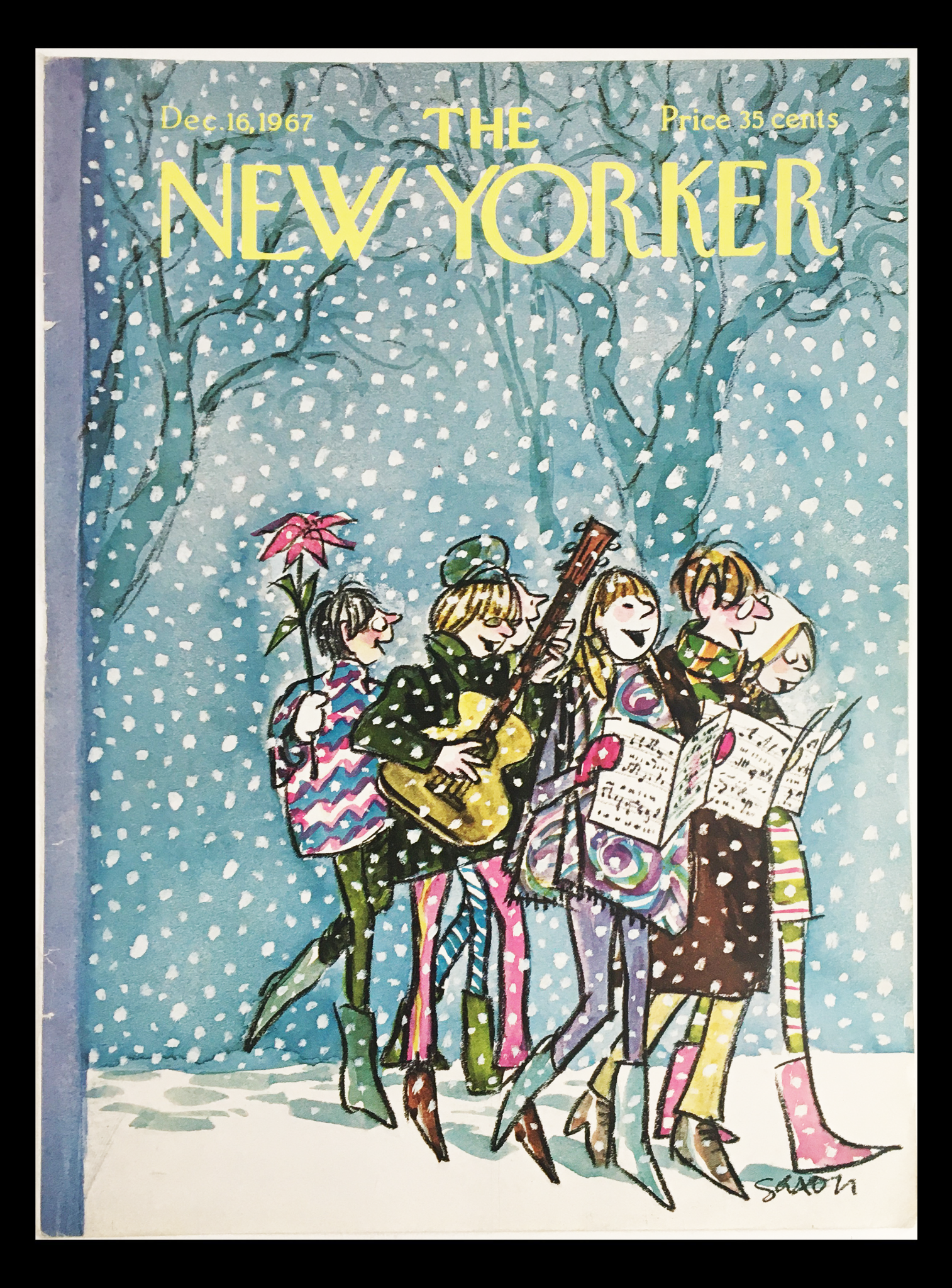 COVER ONLY The New Yorker December 16 1967 Full Cover Theme by Charles Saxon