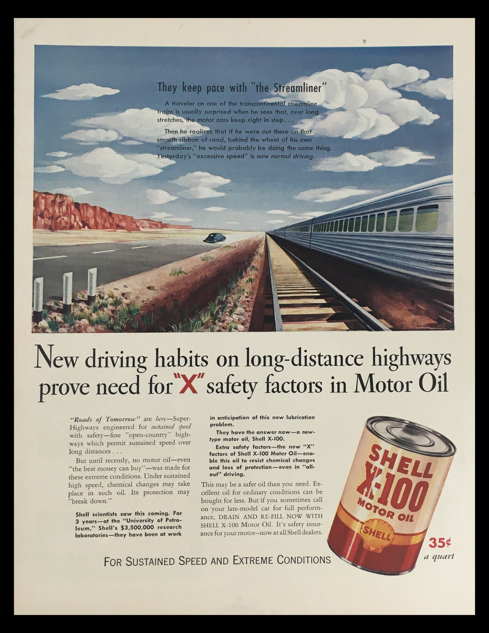 1941 Shell X-100 Motor-Oil Vintage Print Ad