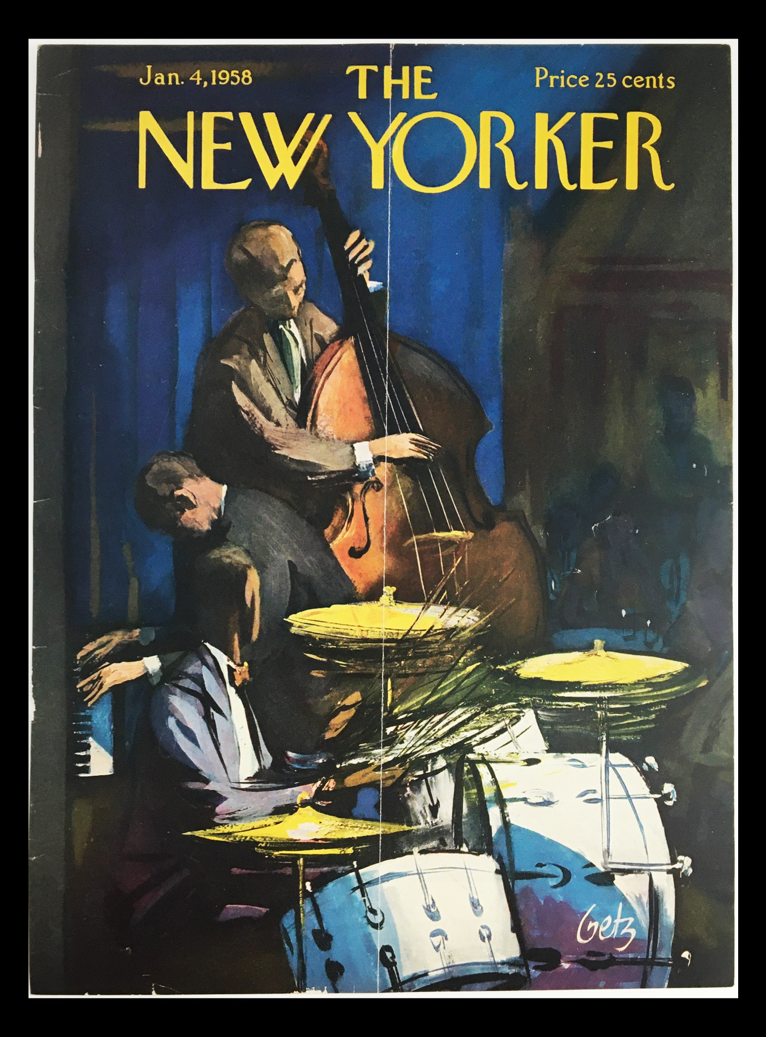 COVER ONLY The New Yorker January 4 1958 Full Cover Theme by Arthur Getz