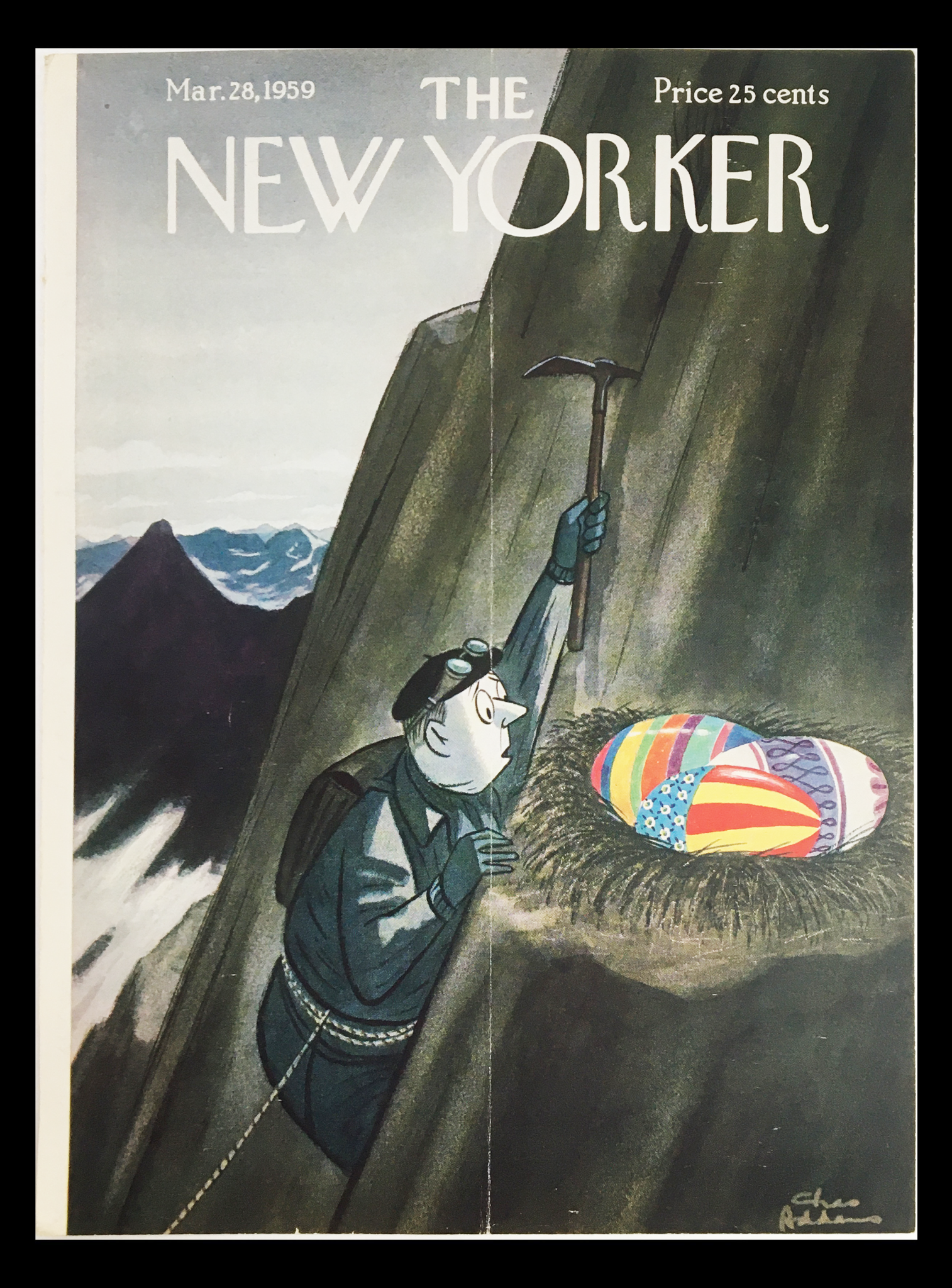 COVER ONLY The New Yorker March 28 1959 Full Cover Theme by Chas Addams